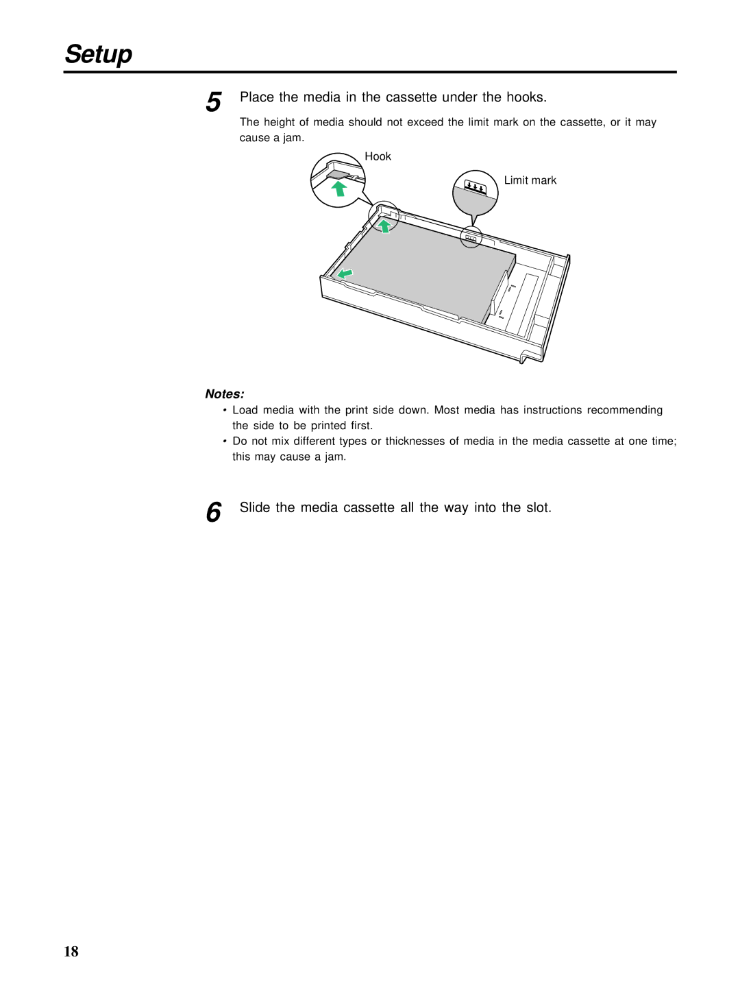 HP Ci 1100 manual Slide the media cassette all the way into the slot 