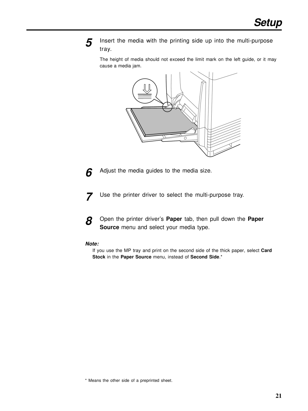 HP Ci 1100 manual Stock in the Paper Source menu, instead of Second Side 