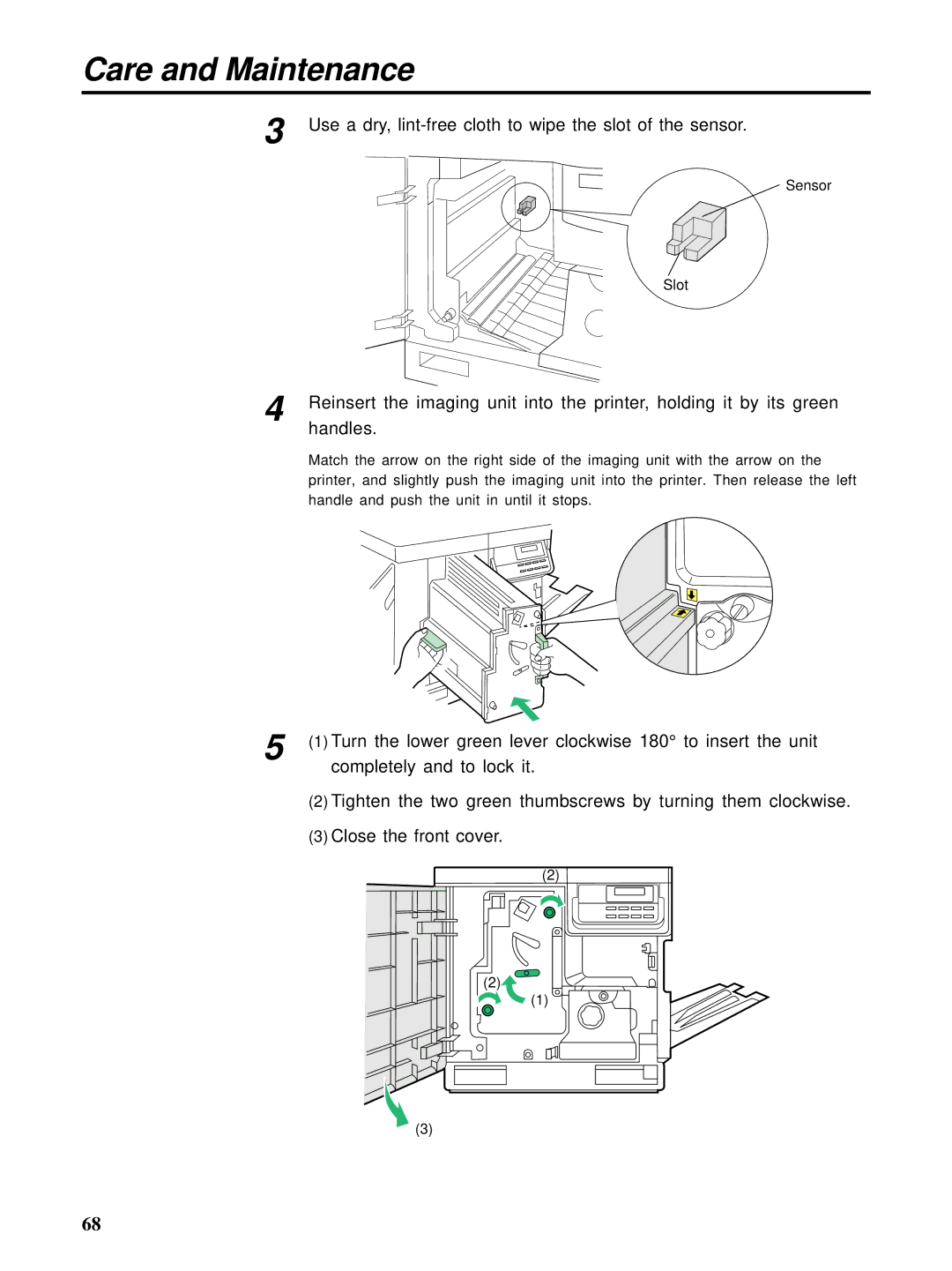 HP Ci 1100 manual Use a dry, lint-free cloth to wipe the slot of the sensor 