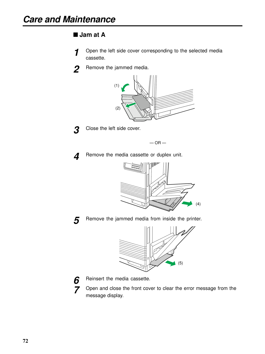 HP Ci 1100 manual Jam at a 