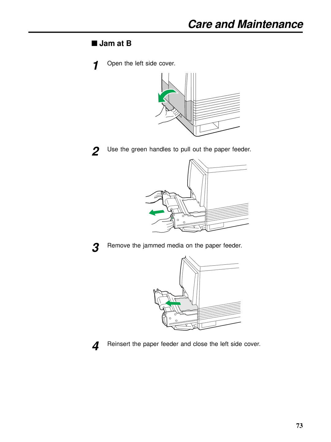 HP Ci 1100 manual Jam at B 