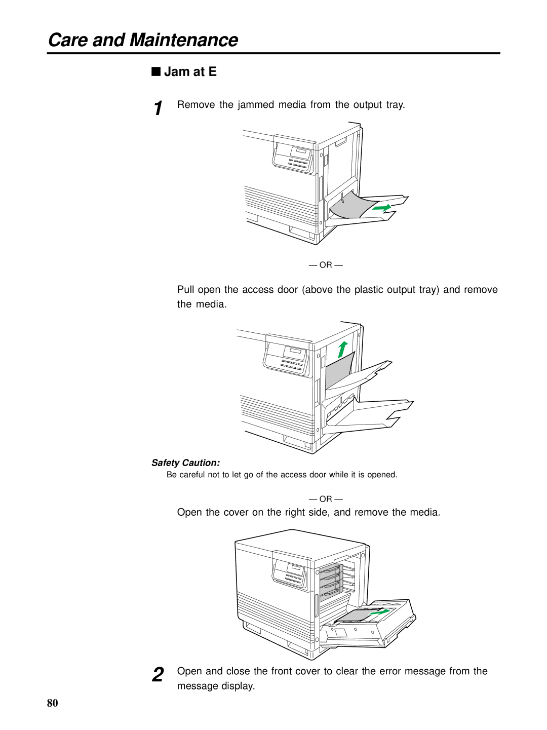 HP Ci 1100 manual Jam at E 