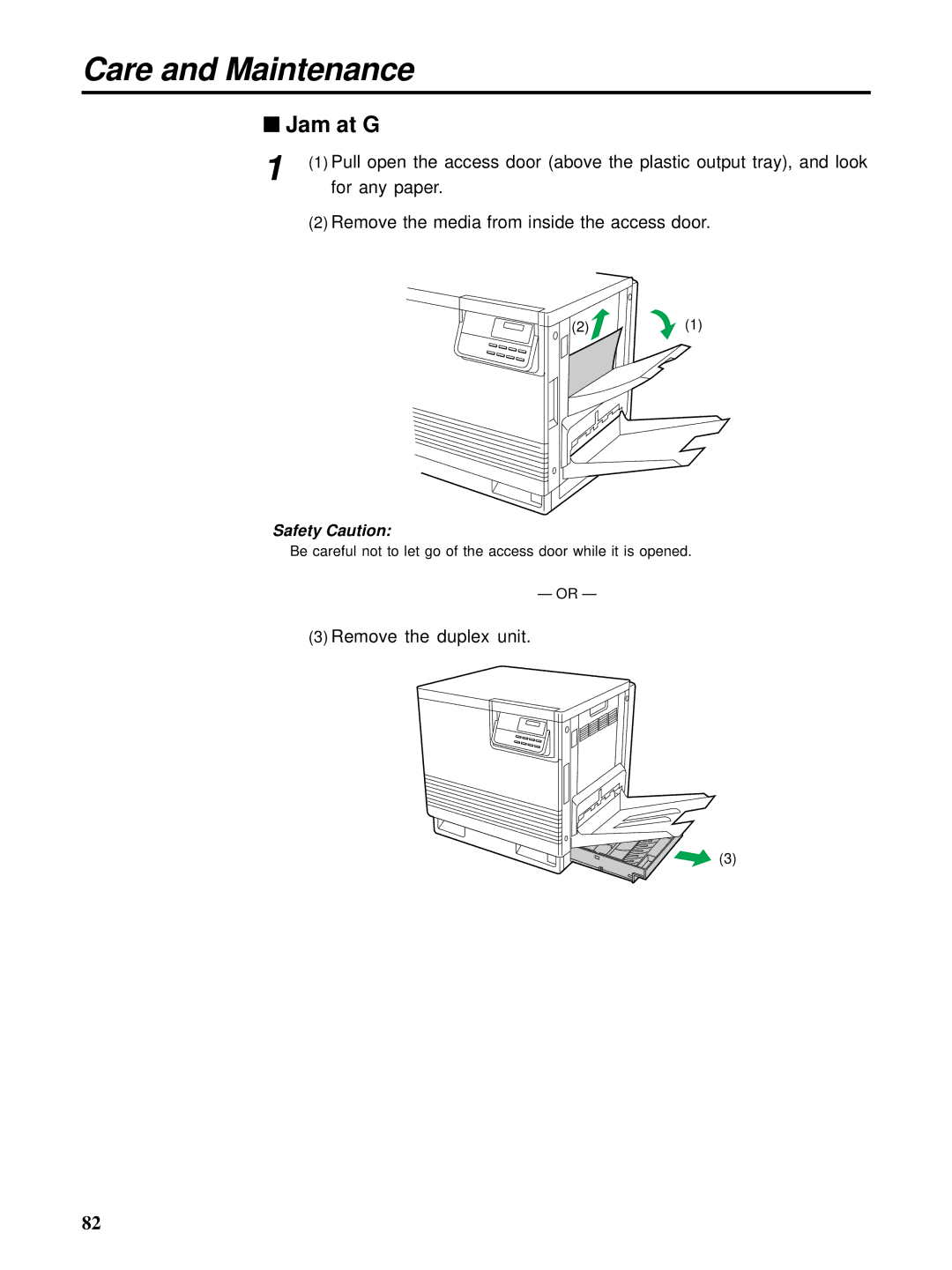 HP Ci 1100 manual Jam at G 