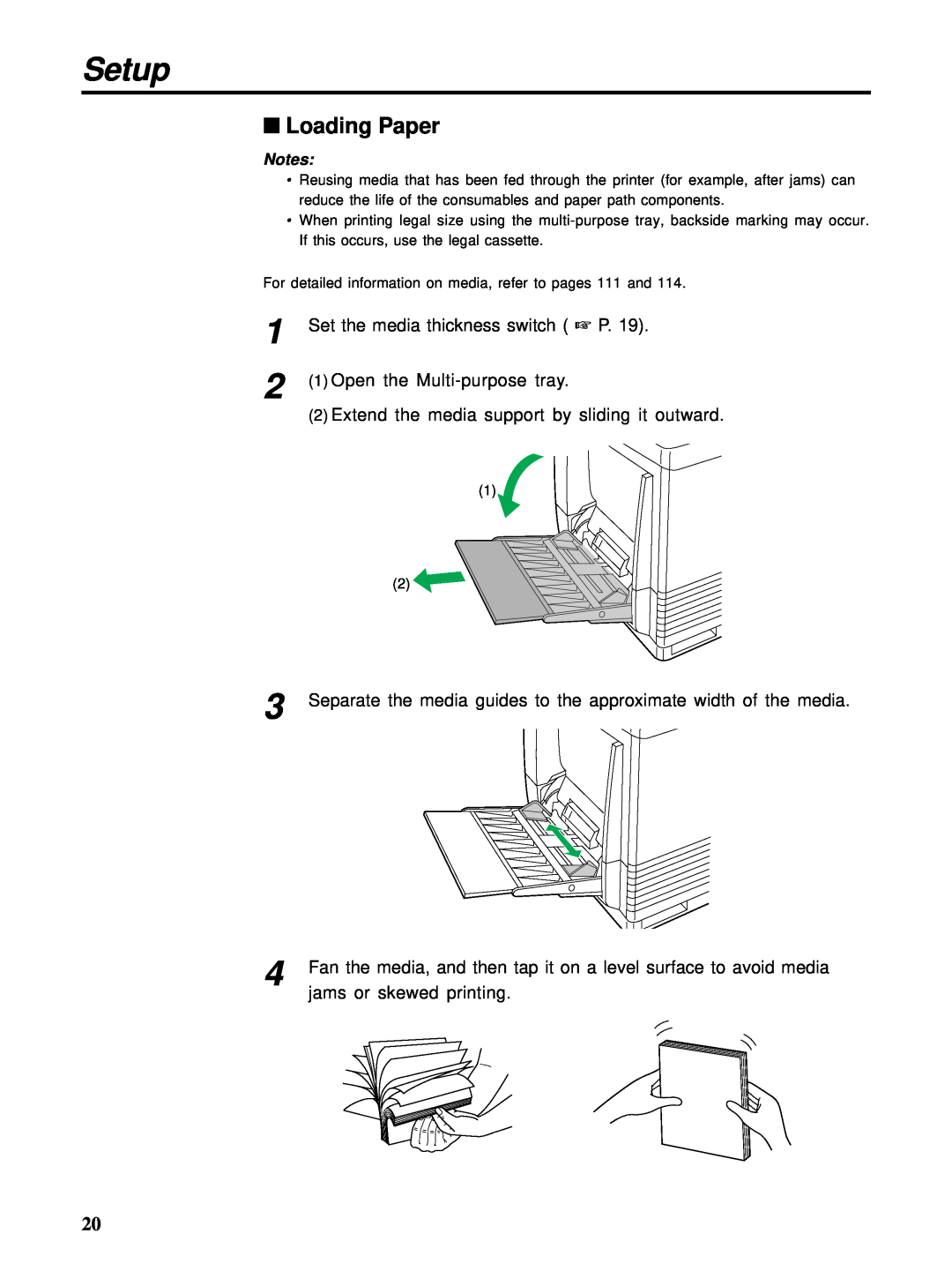HP Ci 1100 manual Loading Paper, Setup 
