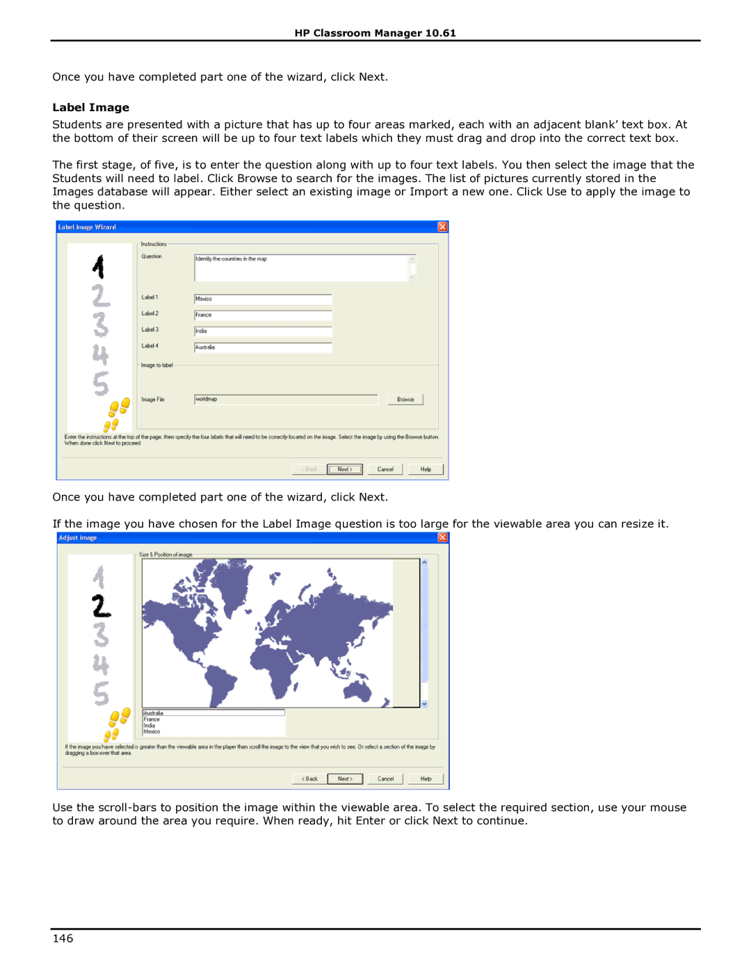 HP Classroom Manager manual Label Image 