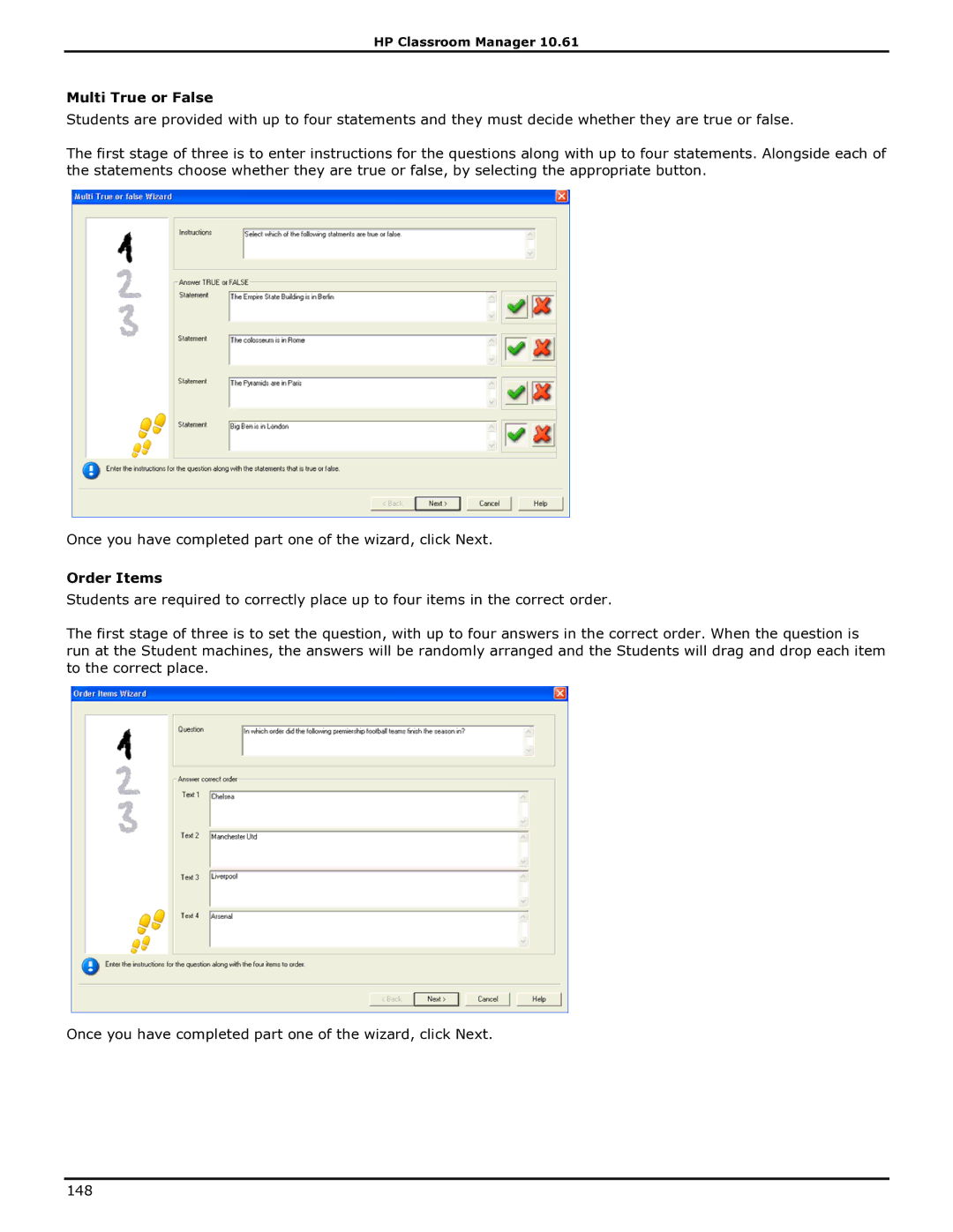 HP Classroom Manager manual Multi True or False 