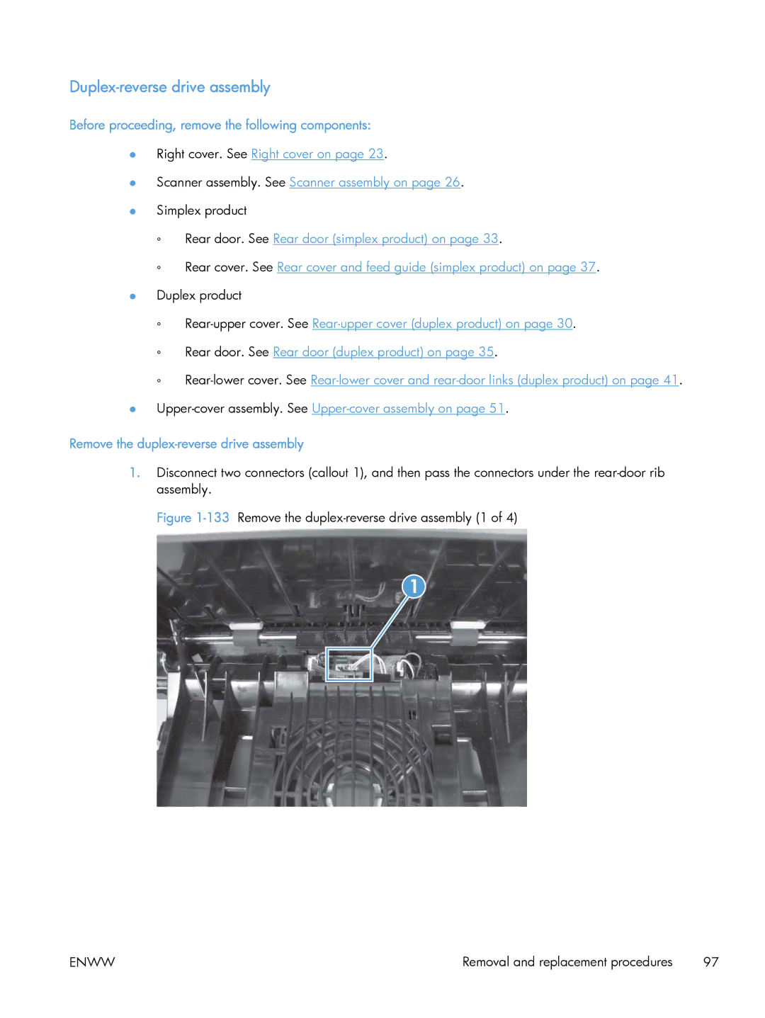 HP CLJ M375NW PRO 300 CE903A#BGJ, M475 CE863A manual Duplex-reverse drive assembly, Remove the duplex-reverse drive assembly 