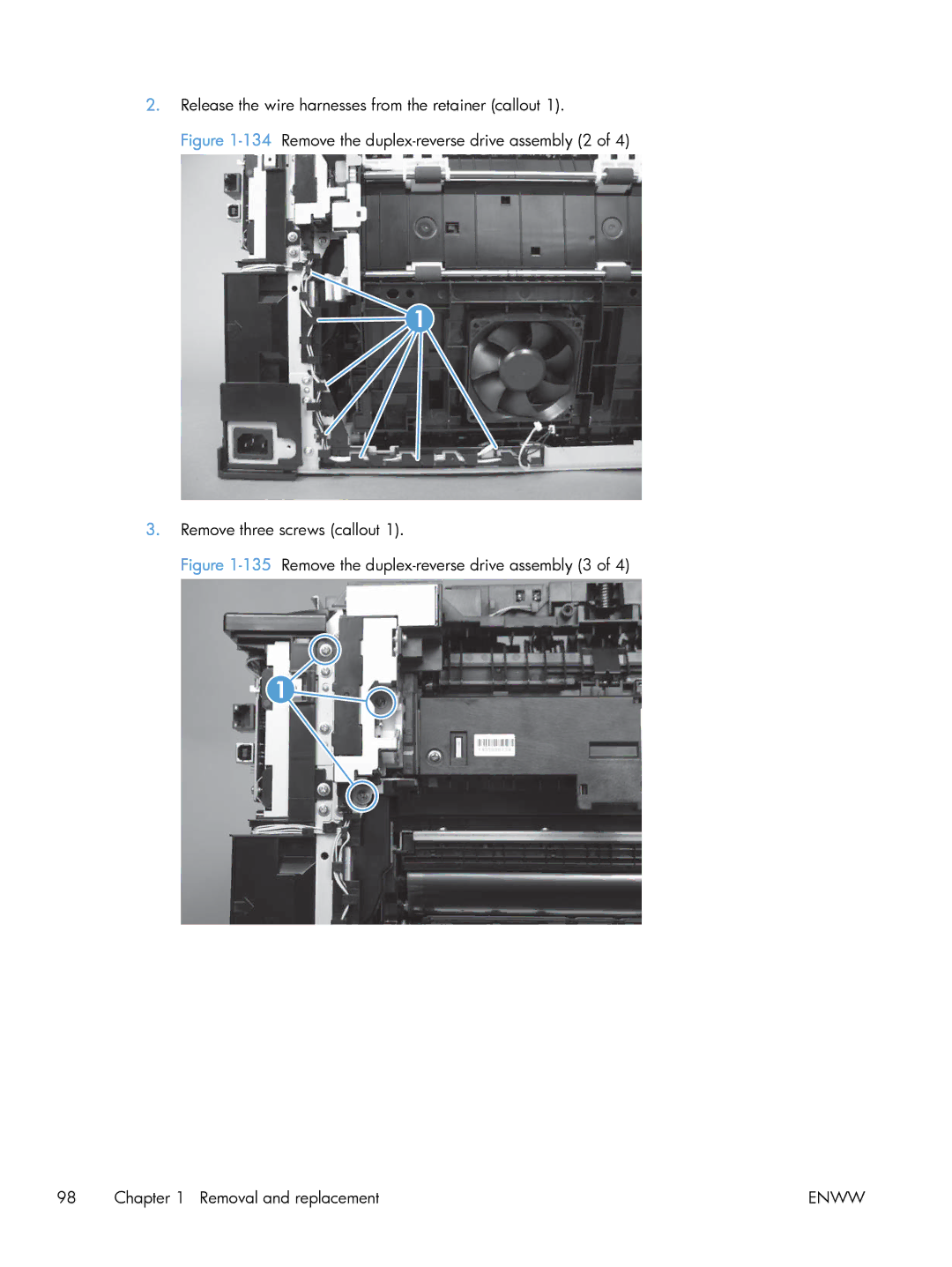 HP M475 CE863A, CLJ M375NW PRO 300 CE903A#BGJ manual Release the wire harnesses from the retainer callout 