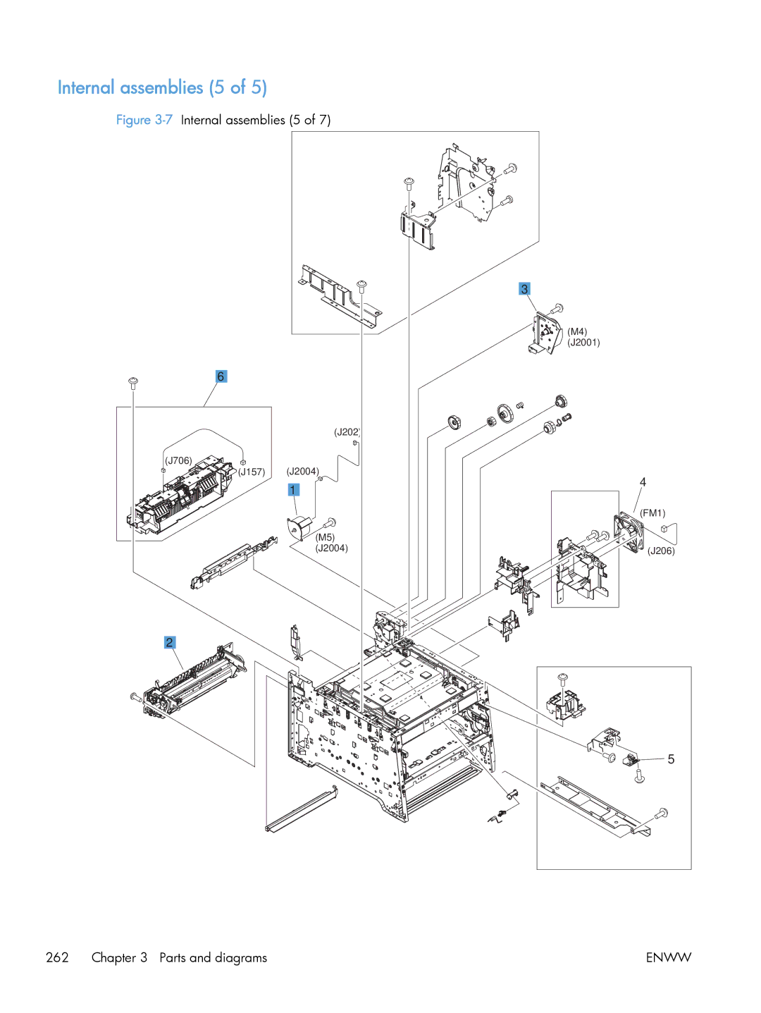 HP M475 CE863A, CLJ M375NW PRO 300 CE903A#BGJ manual 7Internal assemblies 5 