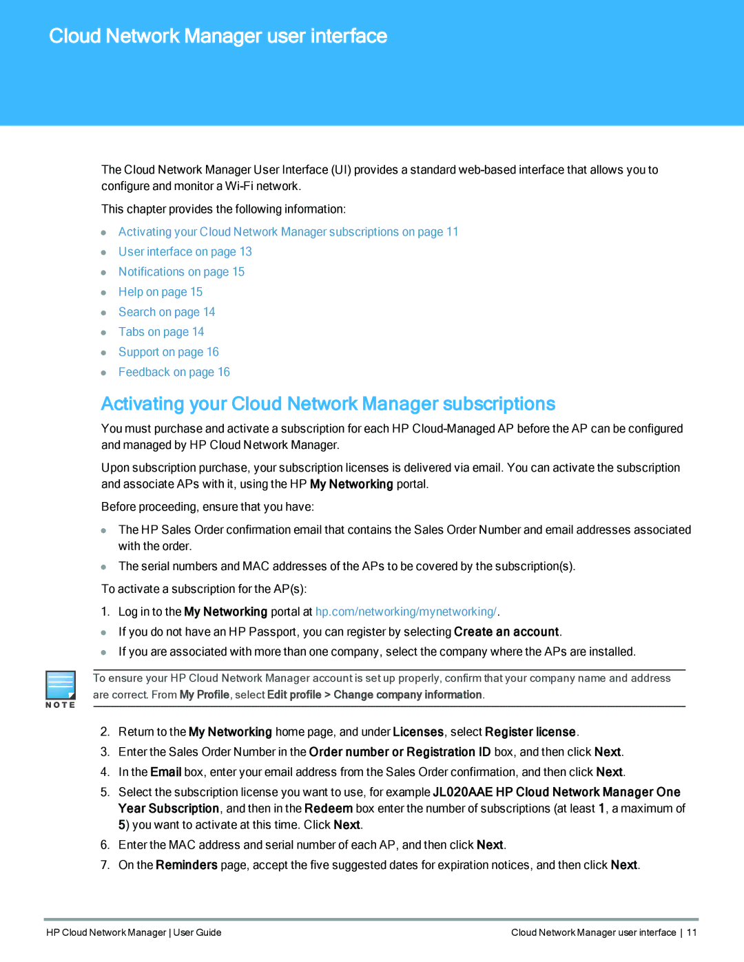 HP Cloud Network Manager Software manual Cloud Network Manager user interface 