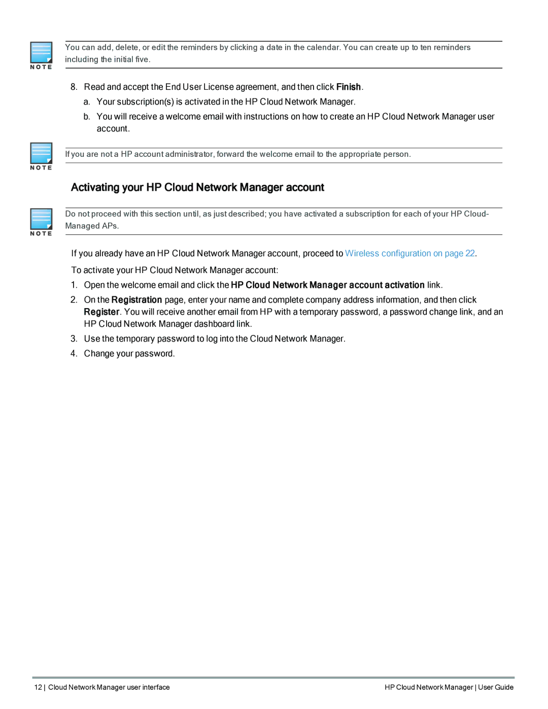 HP Cloud Network Manager Software manual Activating your HP Cloud Network Manager account 