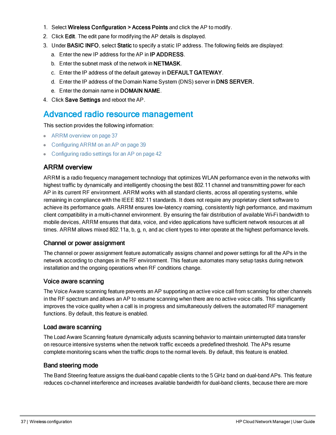 HP Cloud Network Manager Software manual Advanced radio resource management, Arrm overview 