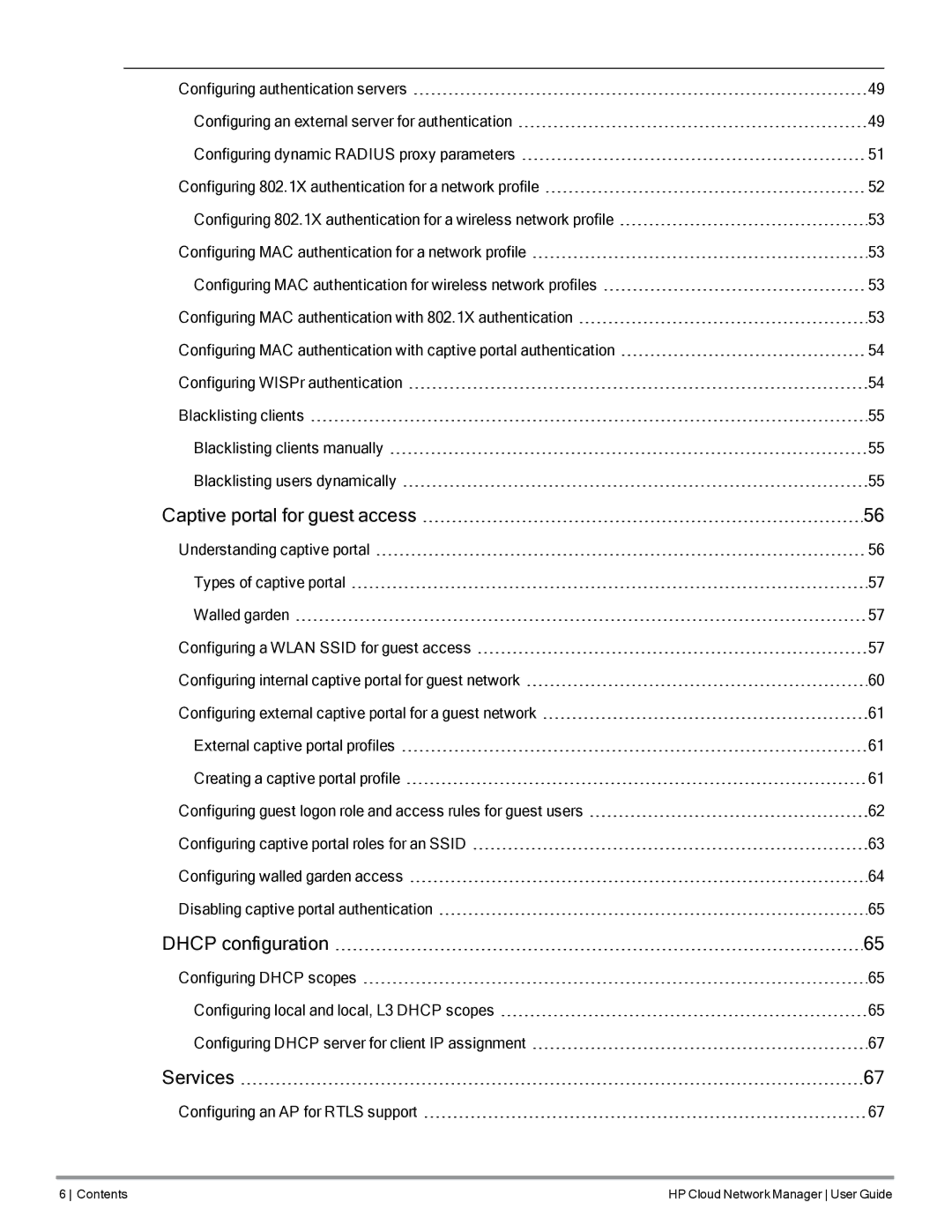 HP Cloud Network Manager Software manual Captive portal for guest access 