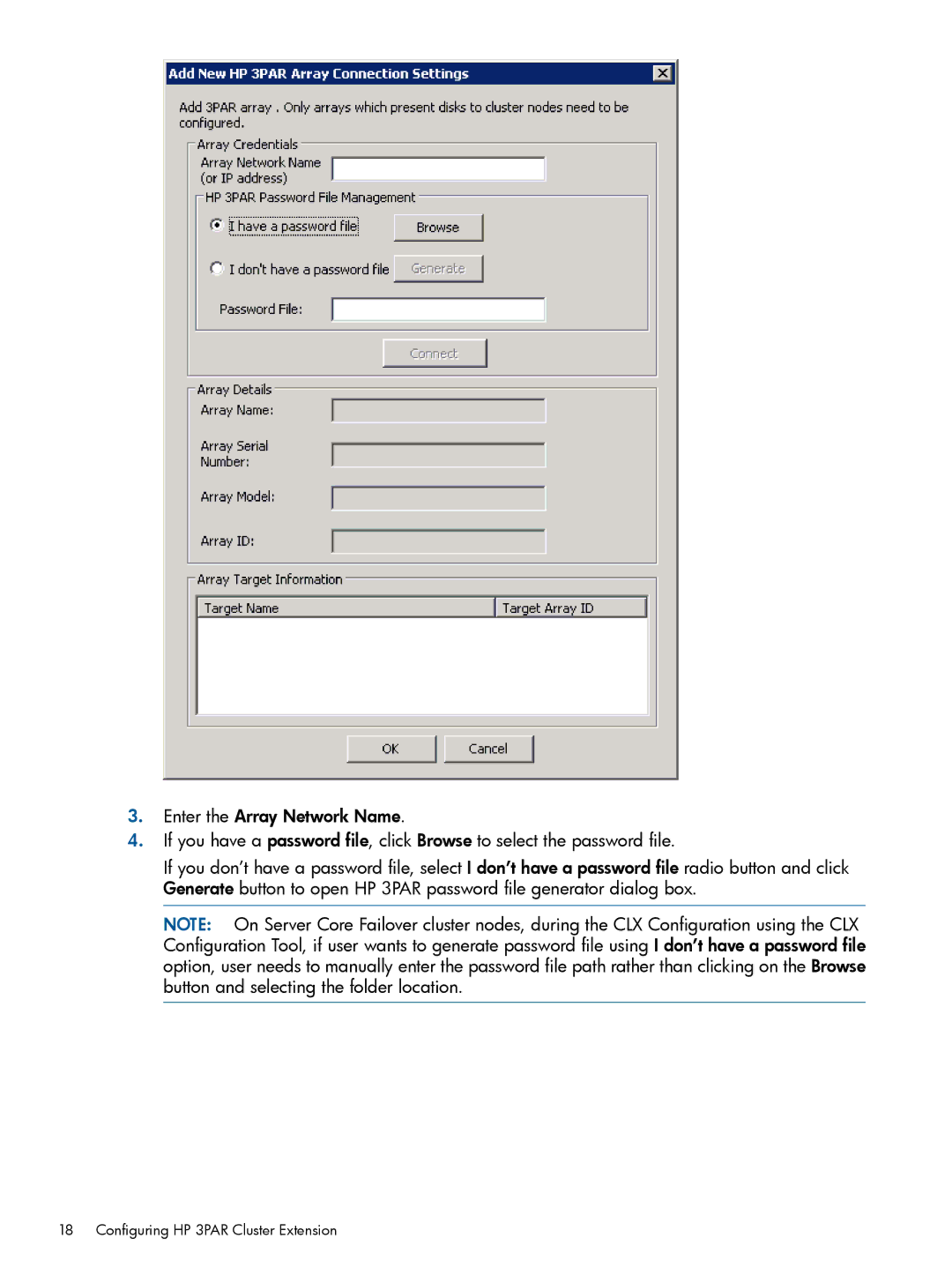 HP Cluster Software manual Configuring HP 3PAR Cluster Extension 