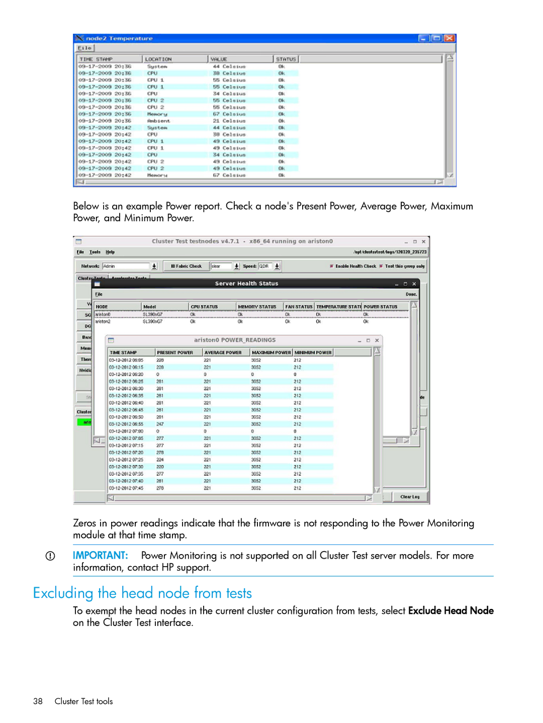 HP Cluster Test Software manual Excluding the head node from tests 