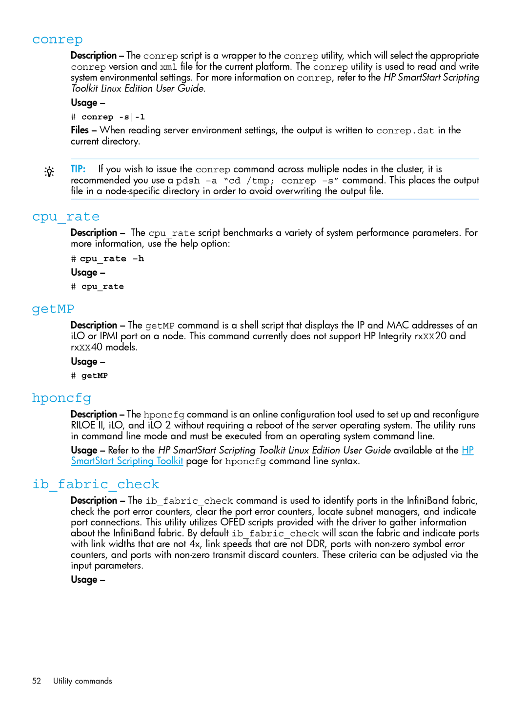 HP Cluster Test Software manual Conrep 