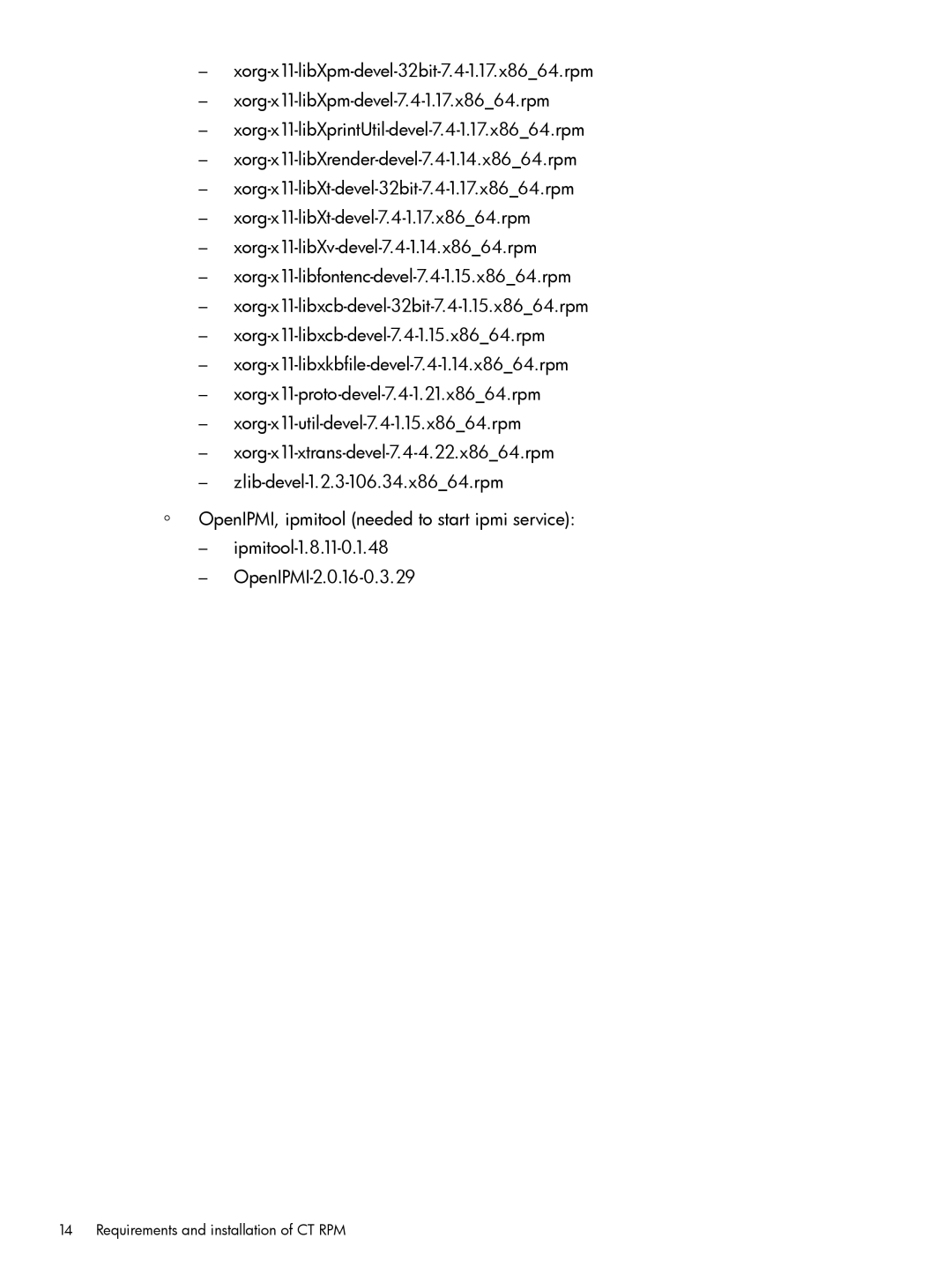 HP Cluster Test Software manual Requirements and installation of CT RPM 