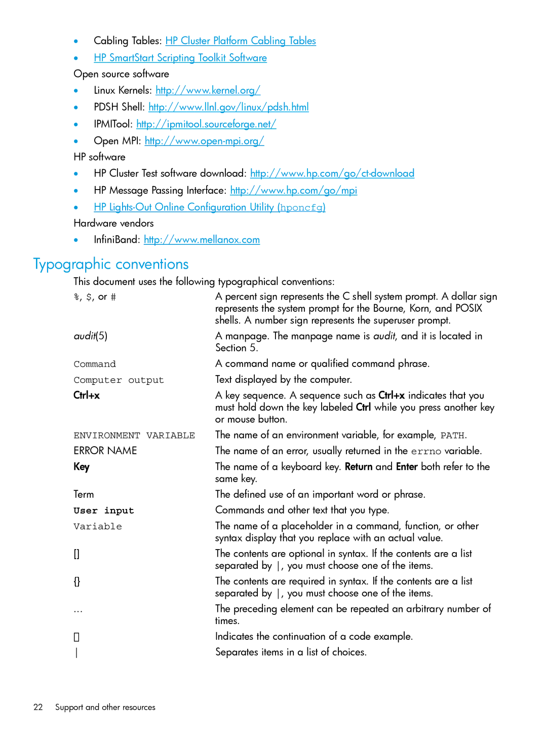 HP Cluster Test Software manual Typographic conventions, Computer output 