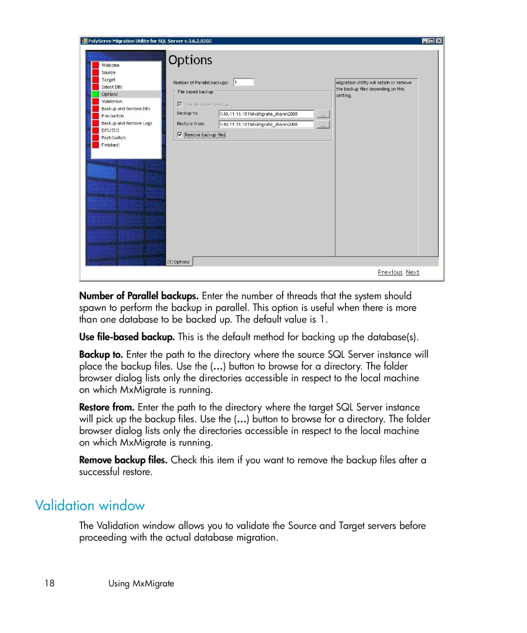 HP Clustered Gateway Device Management Software manual Validation window 