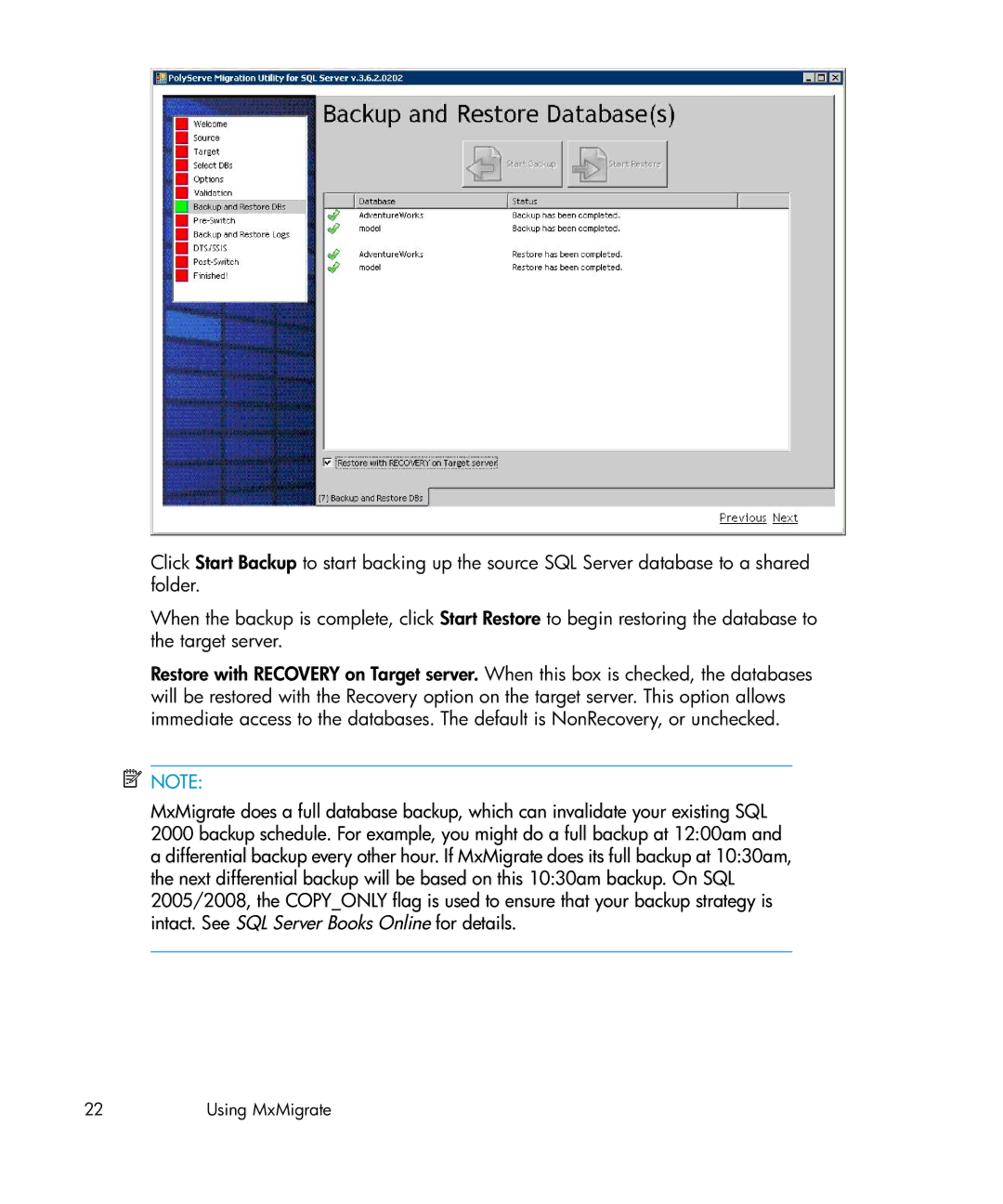 HP Clustered Gateway Device Management Software manual Using MxMigrate 