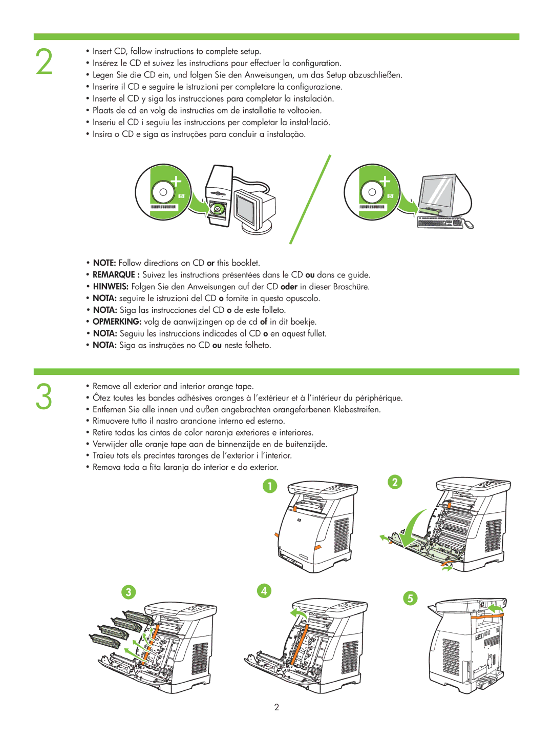 HP CM1015 MFP manual Insert CD, follow instructions to complete setup 