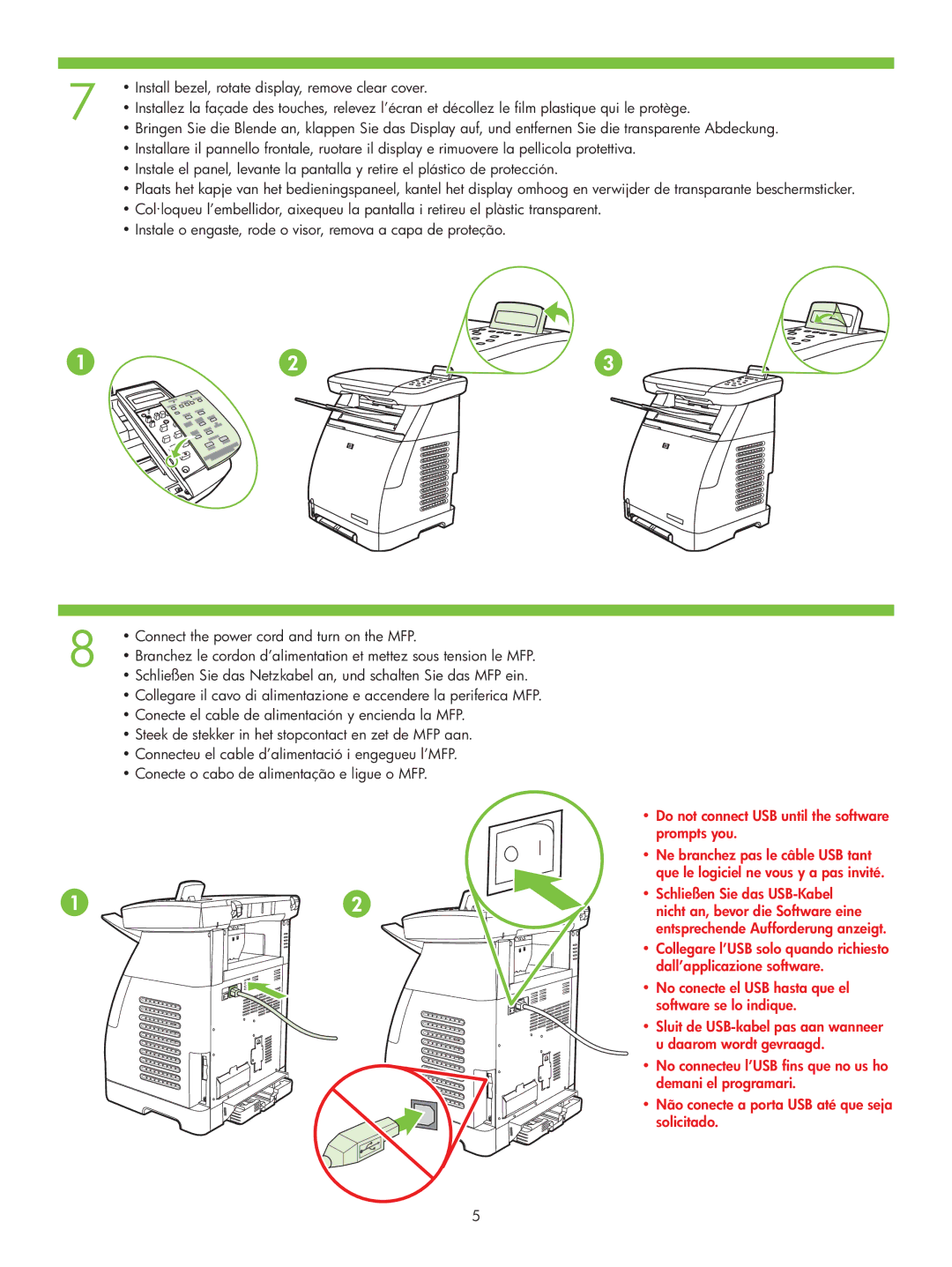 HP CM1015 MFP manual Do not connect USB until the software prompts you 