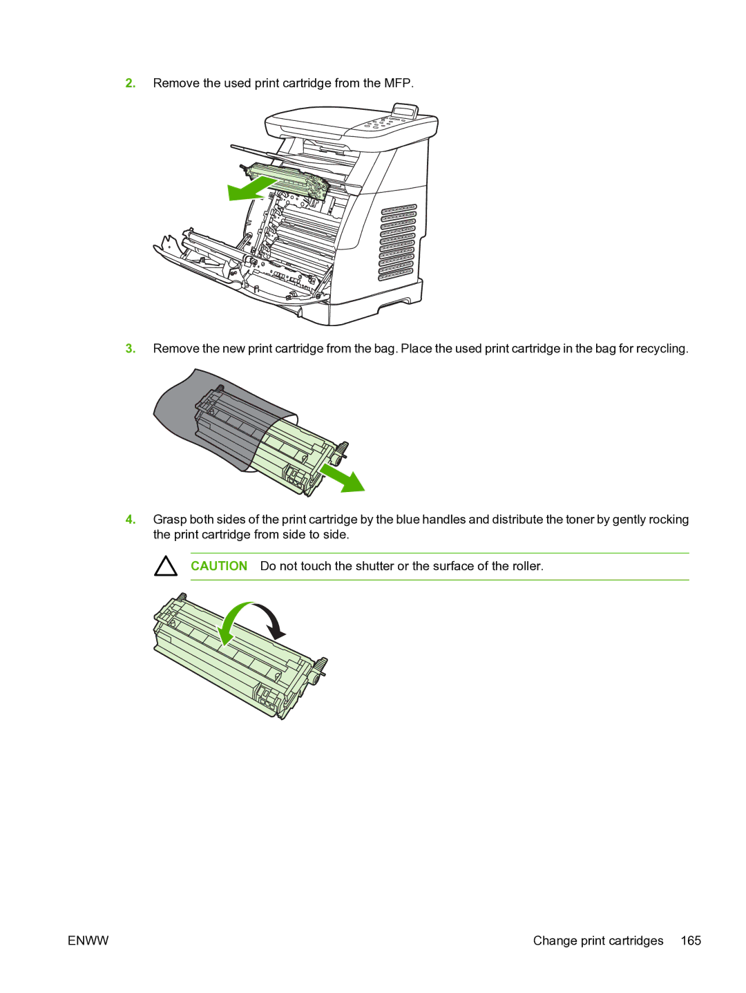 HP CM1015 manual Change print cartridges 