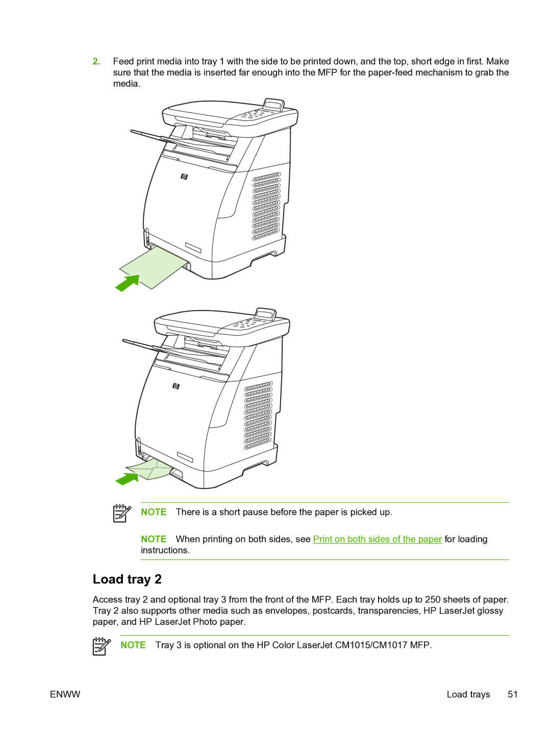 HP CM1015 manual Load tray 