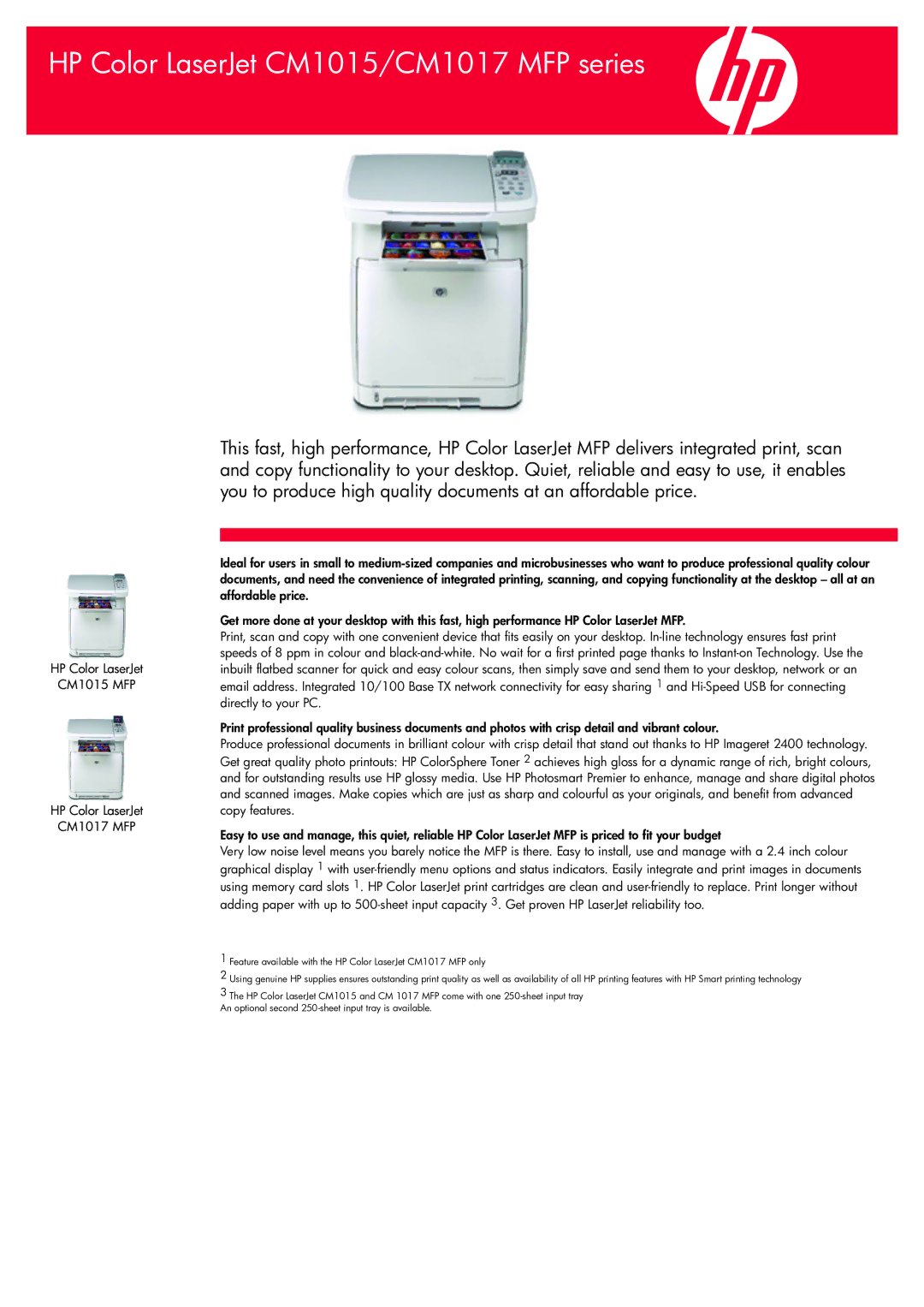 HP manual HP Color LaserJet CM1015/CM1017 MFP series 