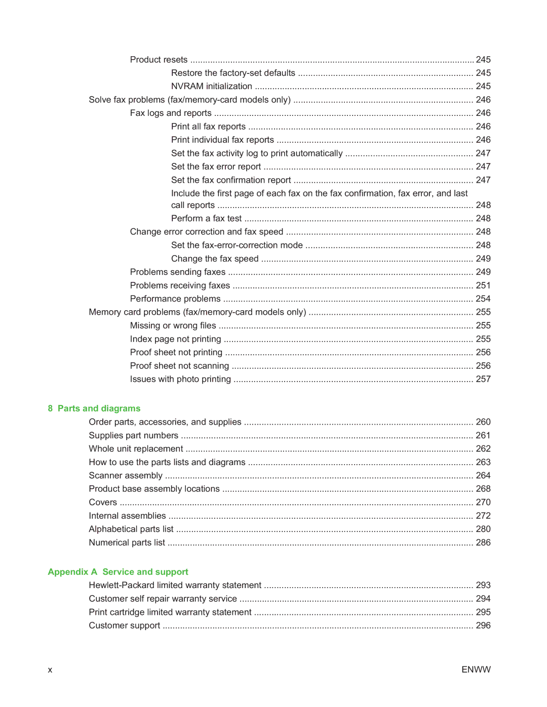 HP CM1312 MFP manual Parts and diagrams, Appendix a Service and support 