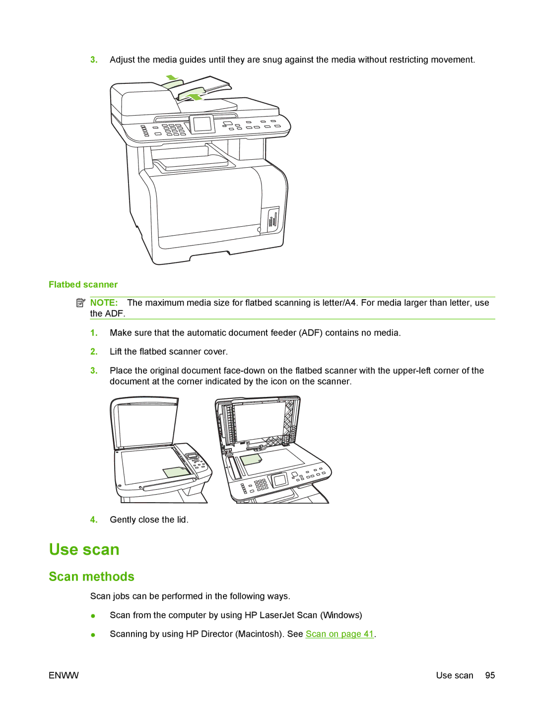 HP CM1312nfi MFP manual Use scan, Scan methods 