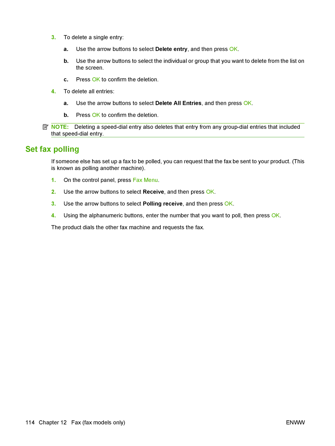 HP CM1312nfi MFP manual Set fax polling 