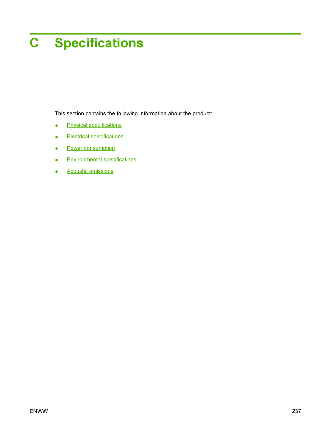 HP CM1312nfi MFP manual Specifications 