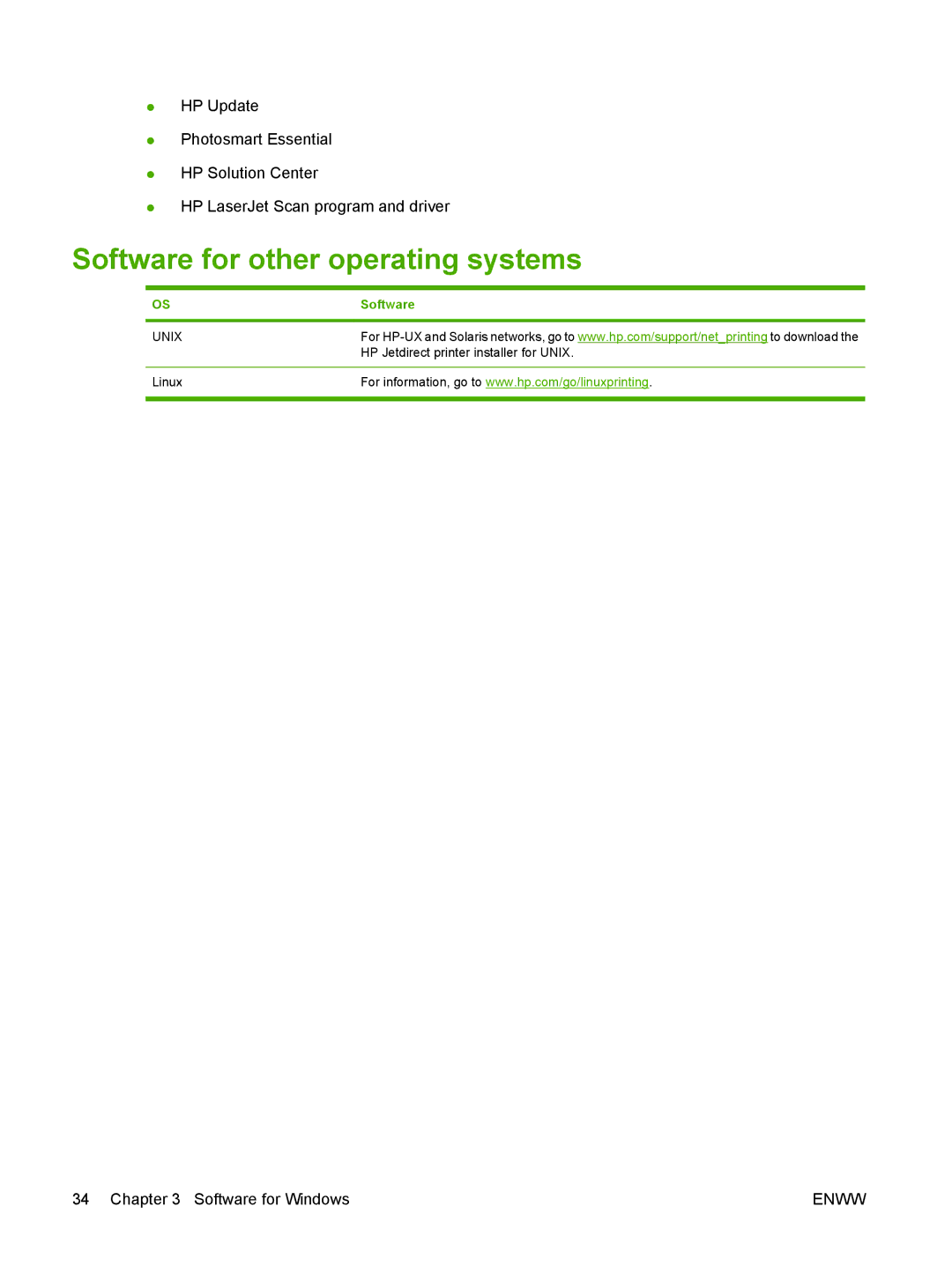 HP CM1312nfi MFP manual Software for other operating systems 