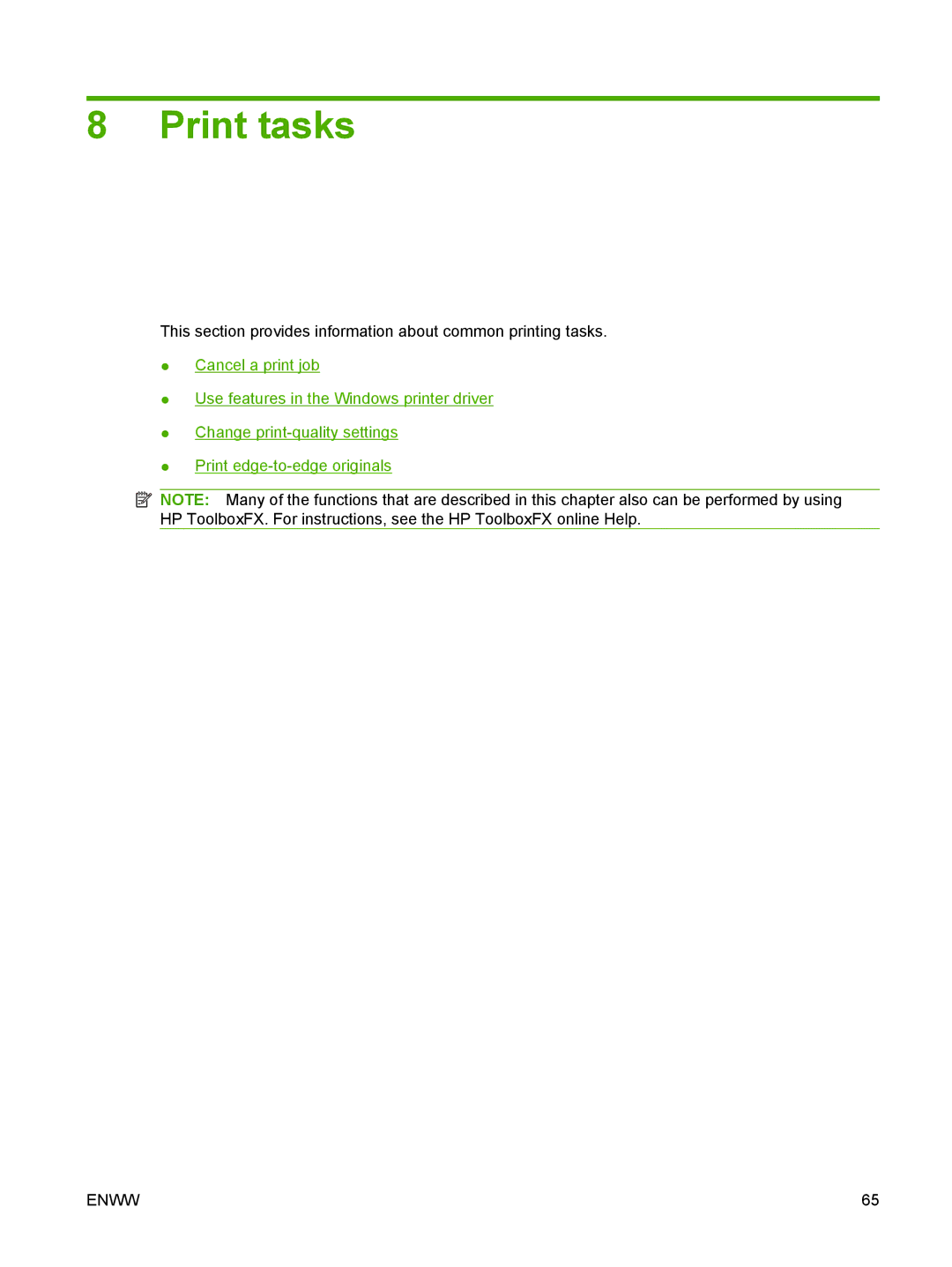 HP CM1312nfi MFP manual Print tasks 