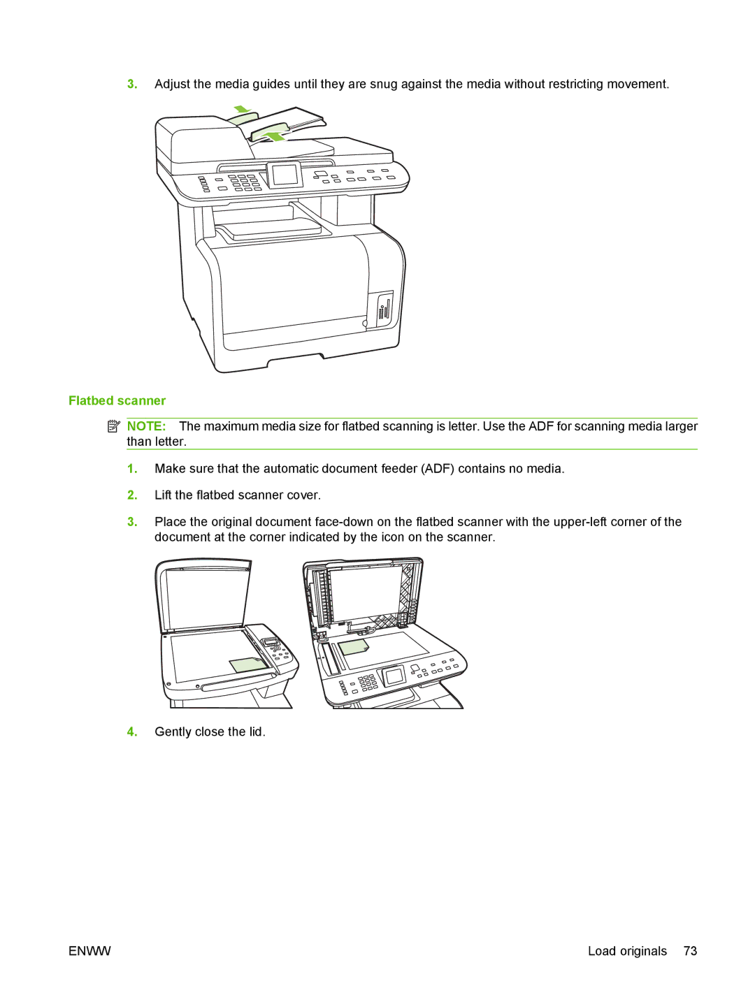 HP CM1312nfi MFP manual Flatbed scanner 