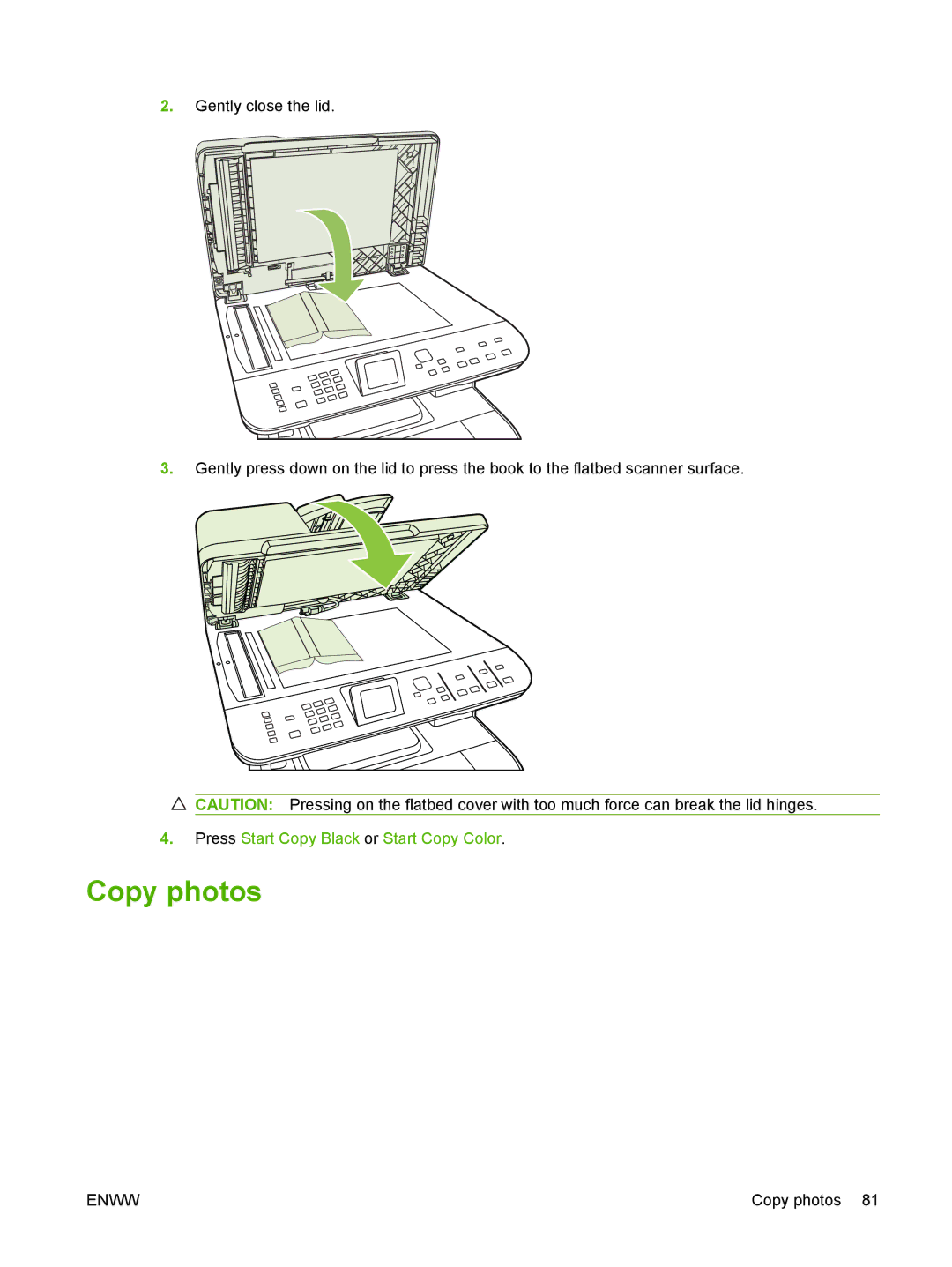 HP CM1312nfi MFP manual Copy photos 