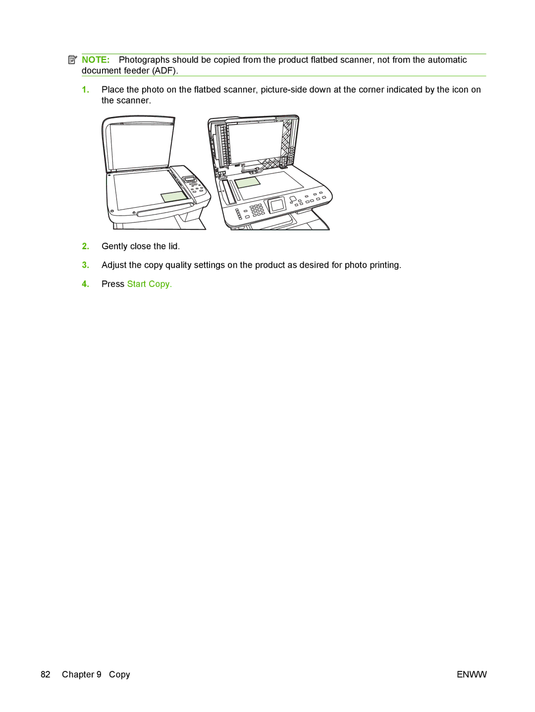 HP CM1312nfi MFP manual Press Start Copy 