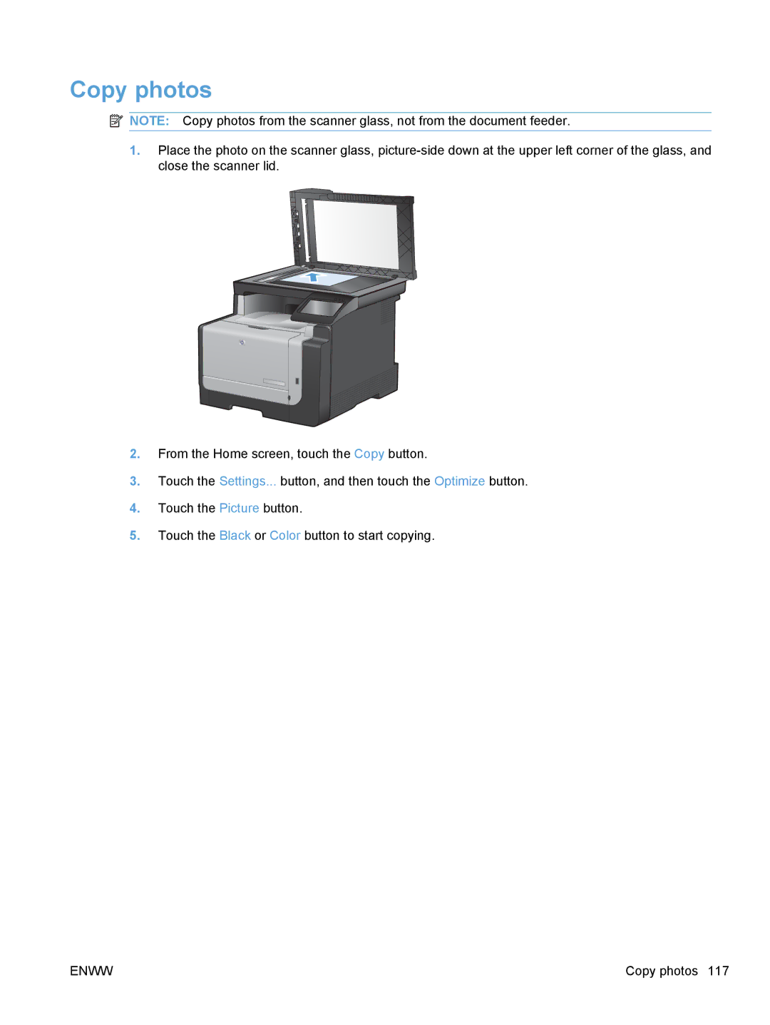 HP CE862A, CM1410 manual Copy photos 