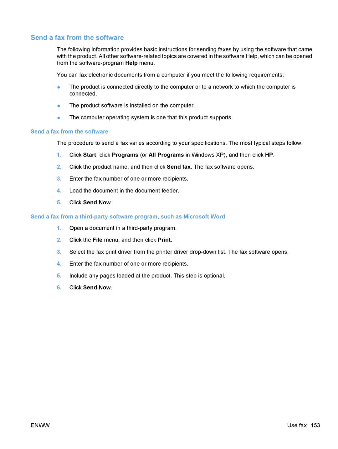 HP CE862A, CM1410 manual Send a fax from the software 