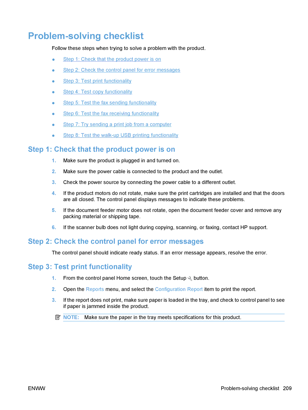 HP CE862A manual Problem-solving checklist, Check that the product power is on, Check the control panel for error messages 