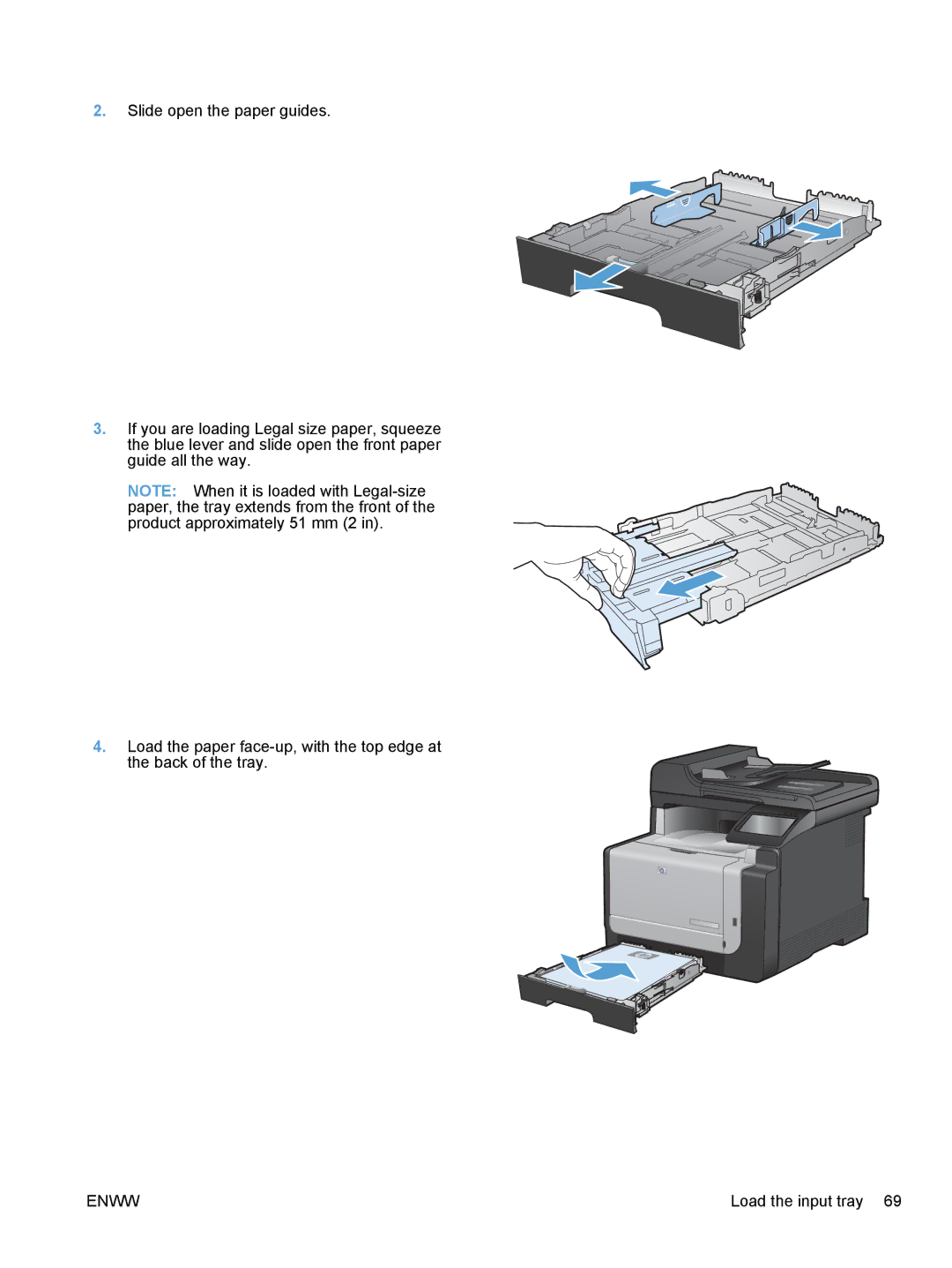 HP CE862A, CM1410 manual Load the input tray 