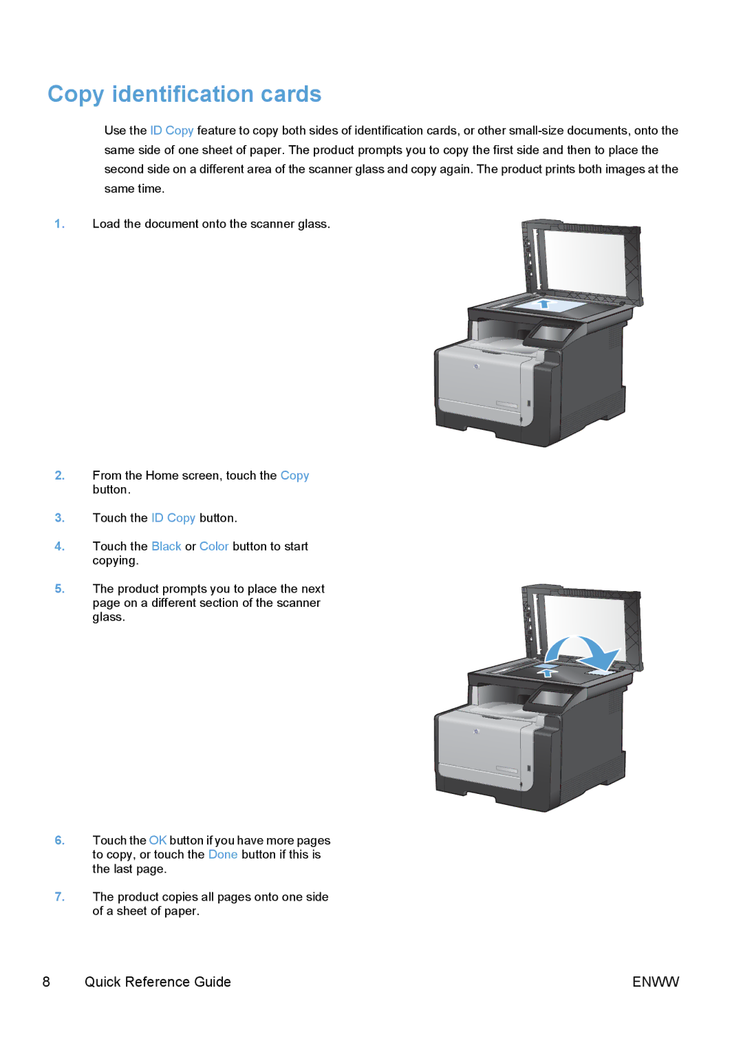 HP CM1415fnw Color, CM1415fn Color manual Copy identification cards 