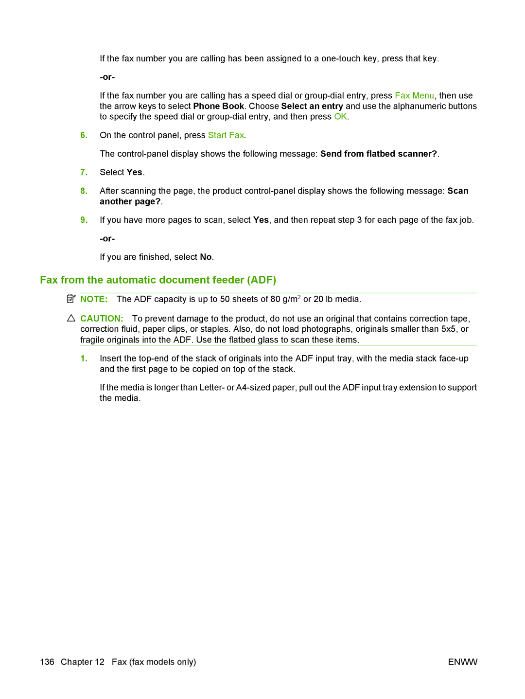 HP CM2320 manual Fax from the automatic document feeder ADF 