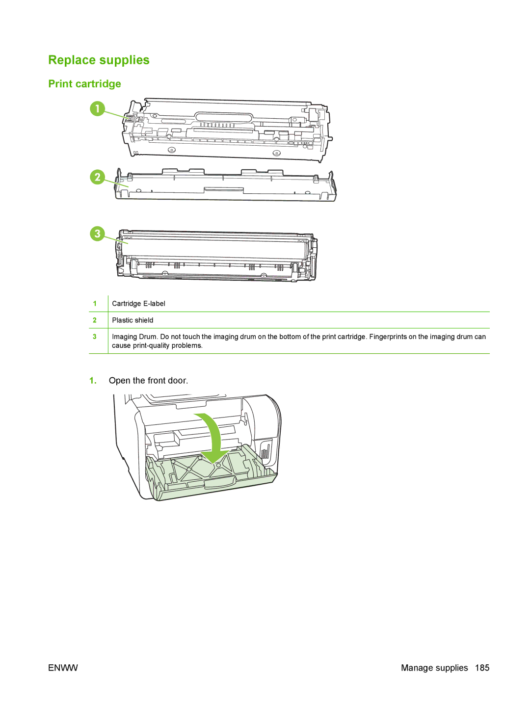 HP CM2320 manual Replace supplies, Print cartridge 