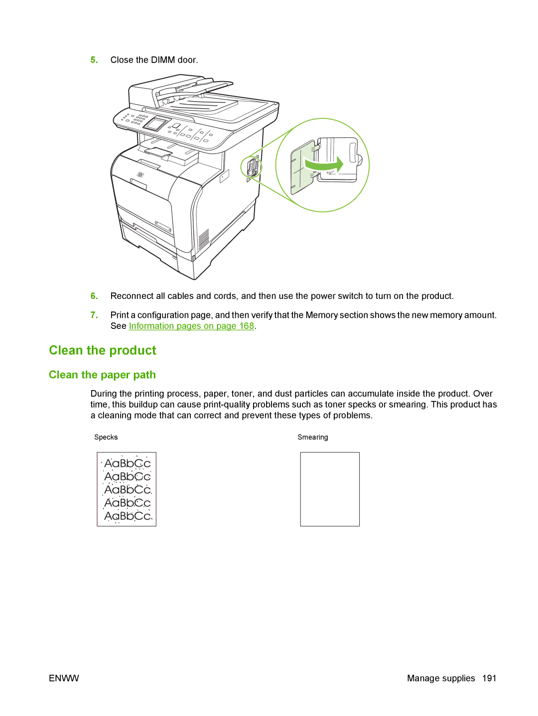 HP CM2320 manual Clean the product, Clean the paper path 