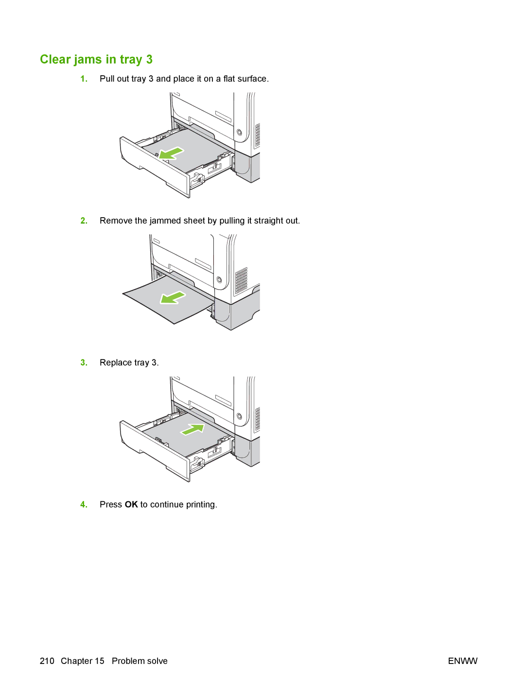 HP CM2320 manual Clear jams in tray 