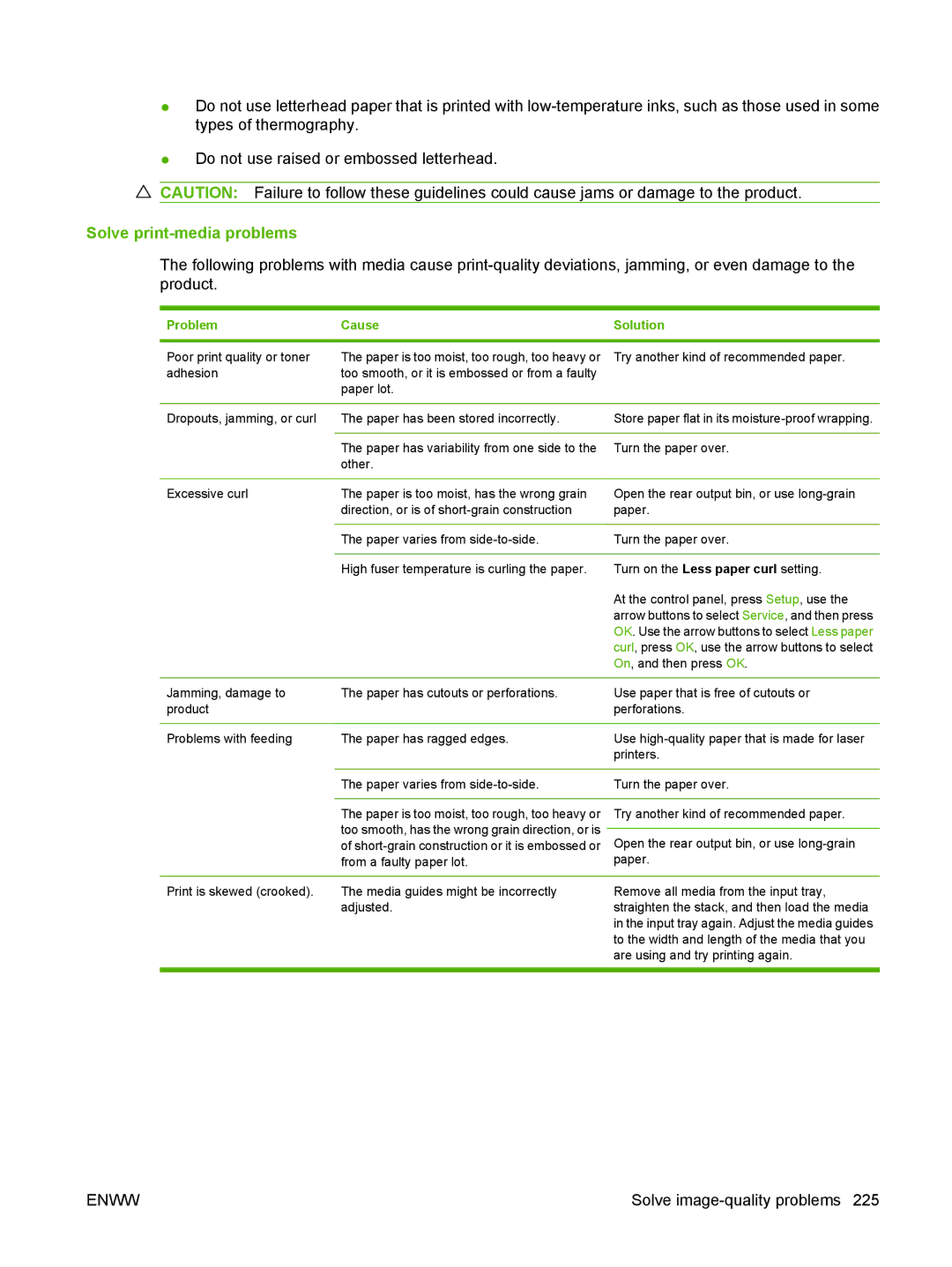 HP CM2320 manual Solve print-media problems 