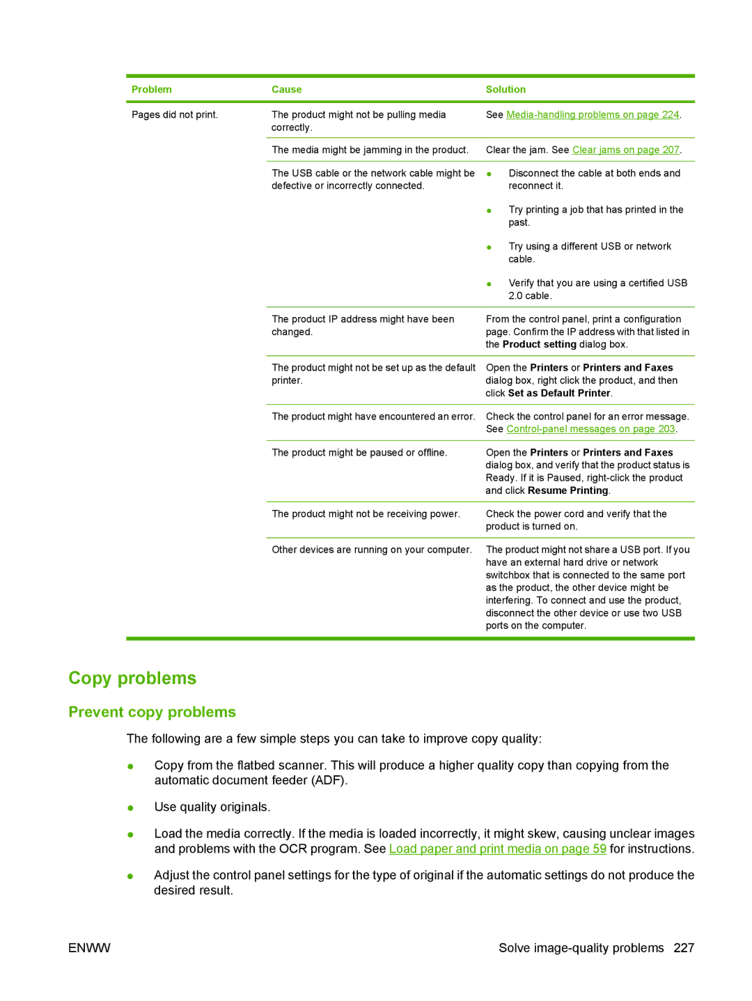 HP CM2320 manual Copy problems, Prevent copy problems 