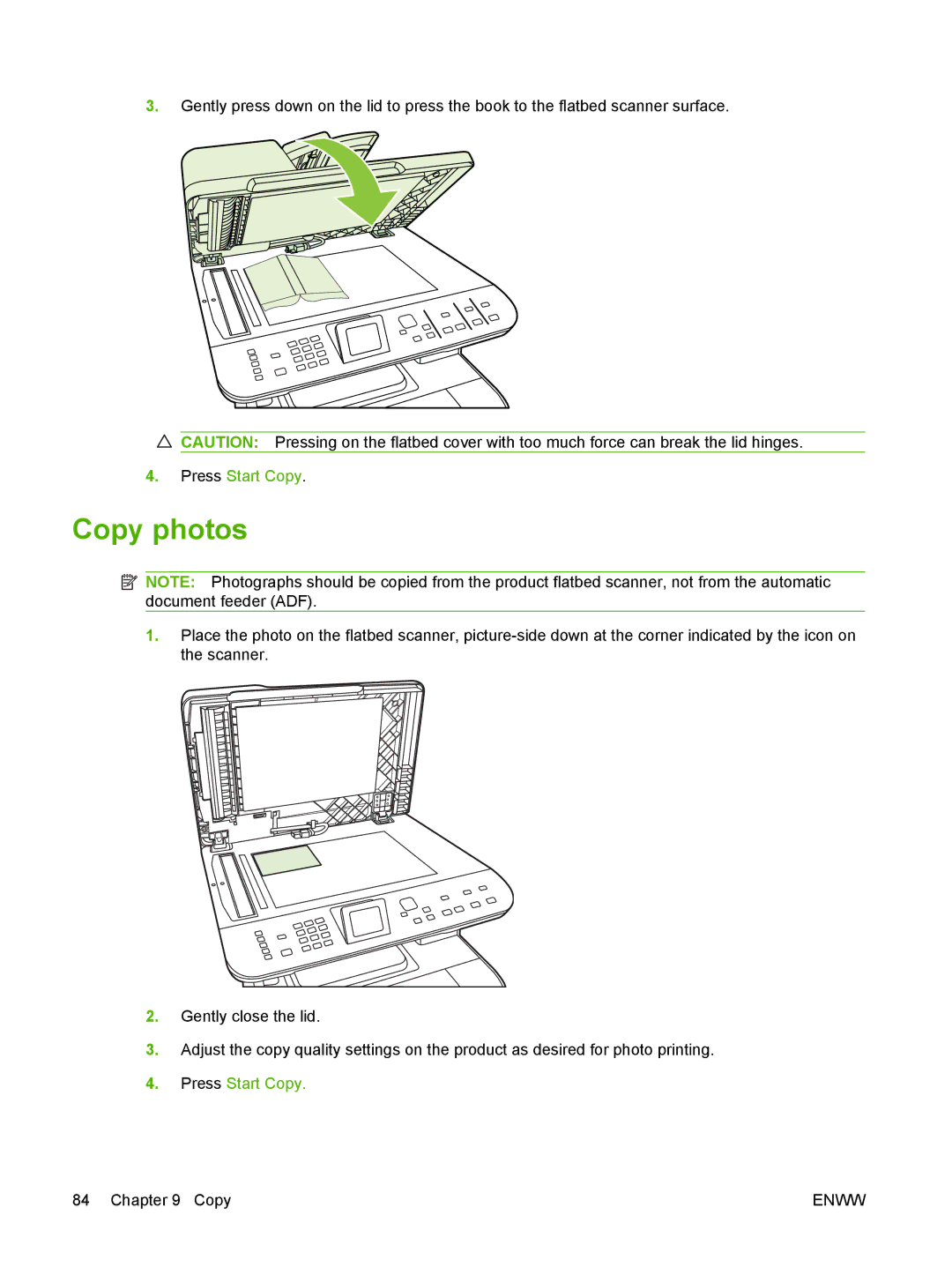 HP CM2320 manual Copy photos 